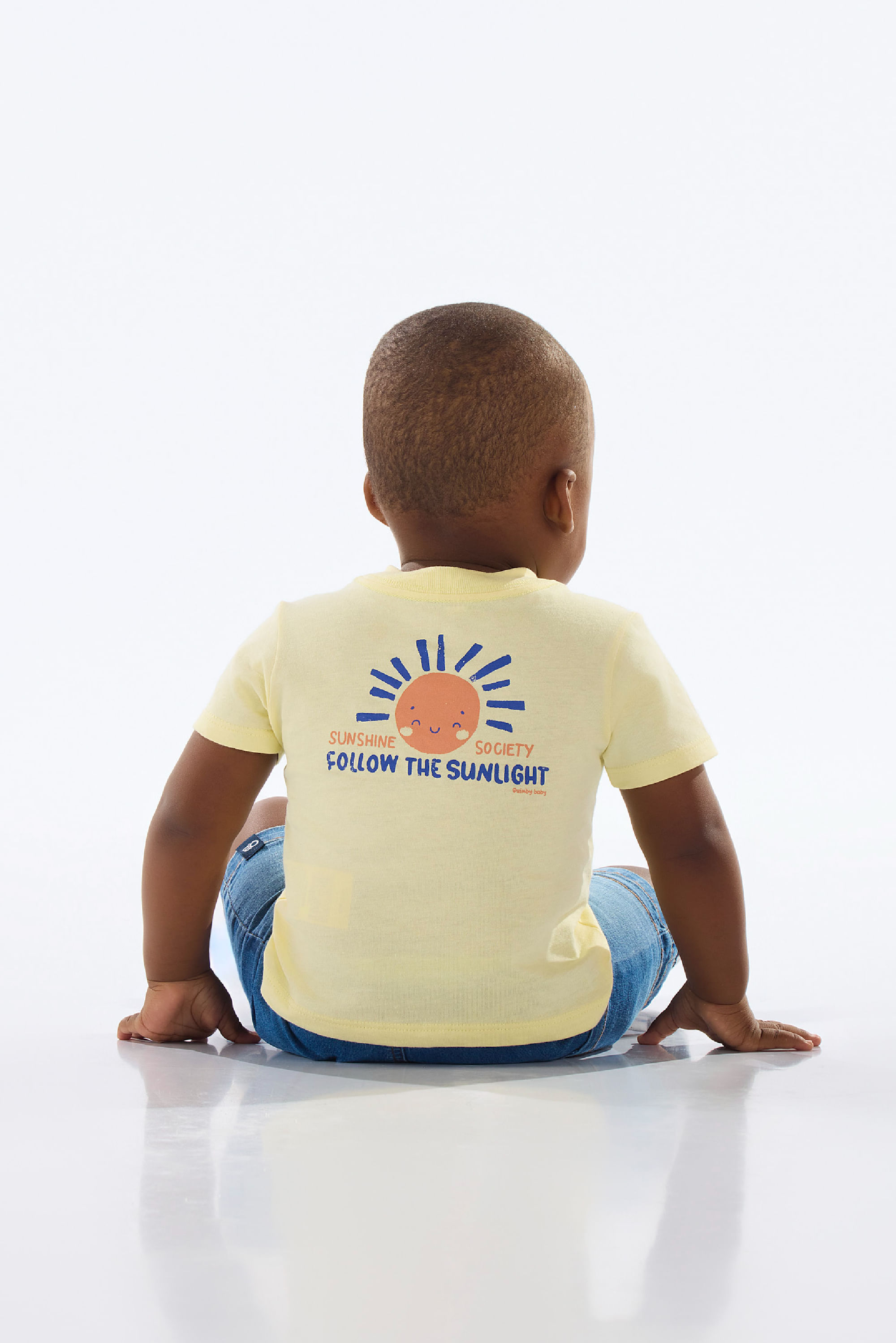 Conjunto para Bebê com Camiseta e Bermuda (Amarelo) Quimby - Imagem 5