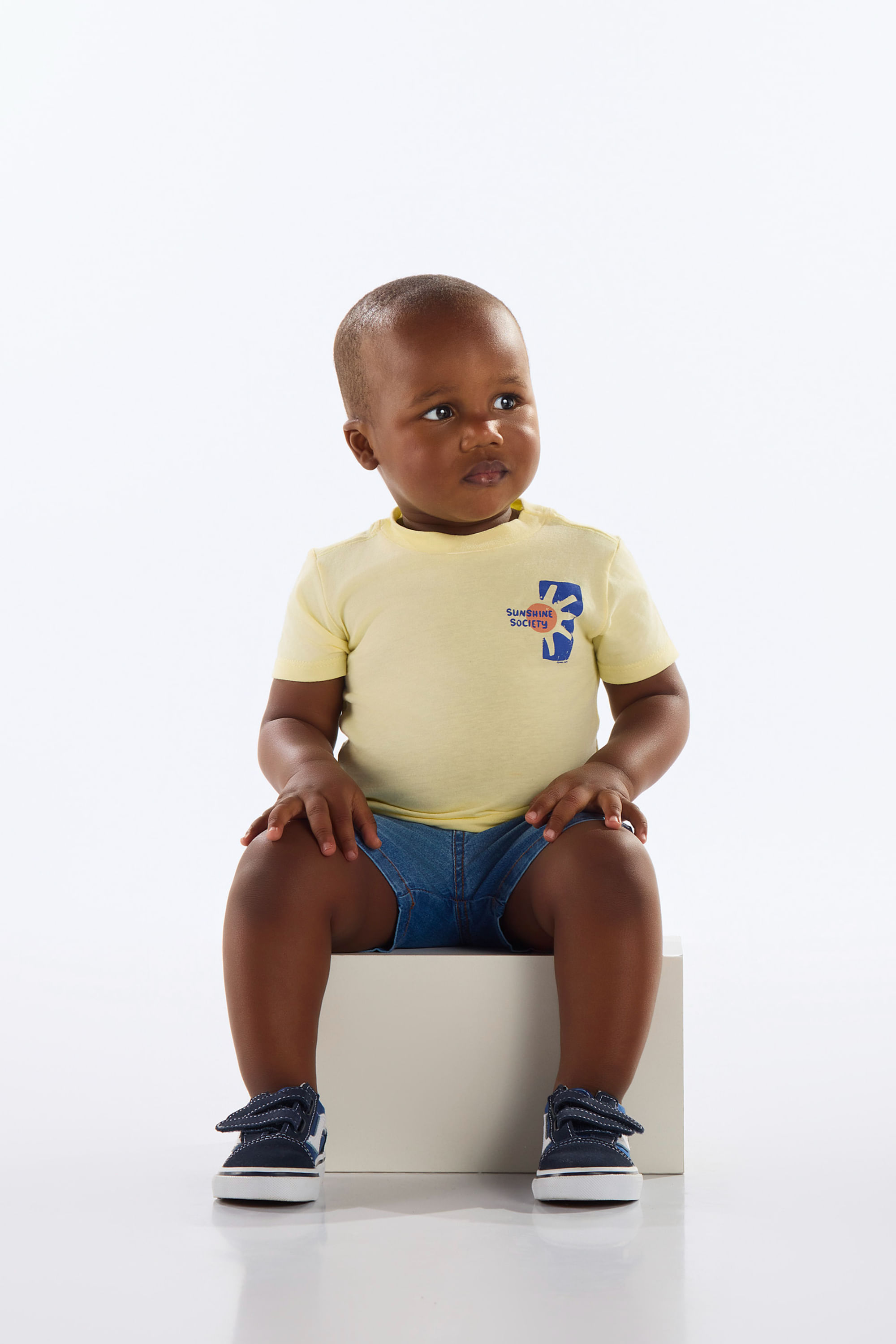 Conjunto para Bebê com Camiseta e Bermuda (Amarelo) Quimby - Imagem 17