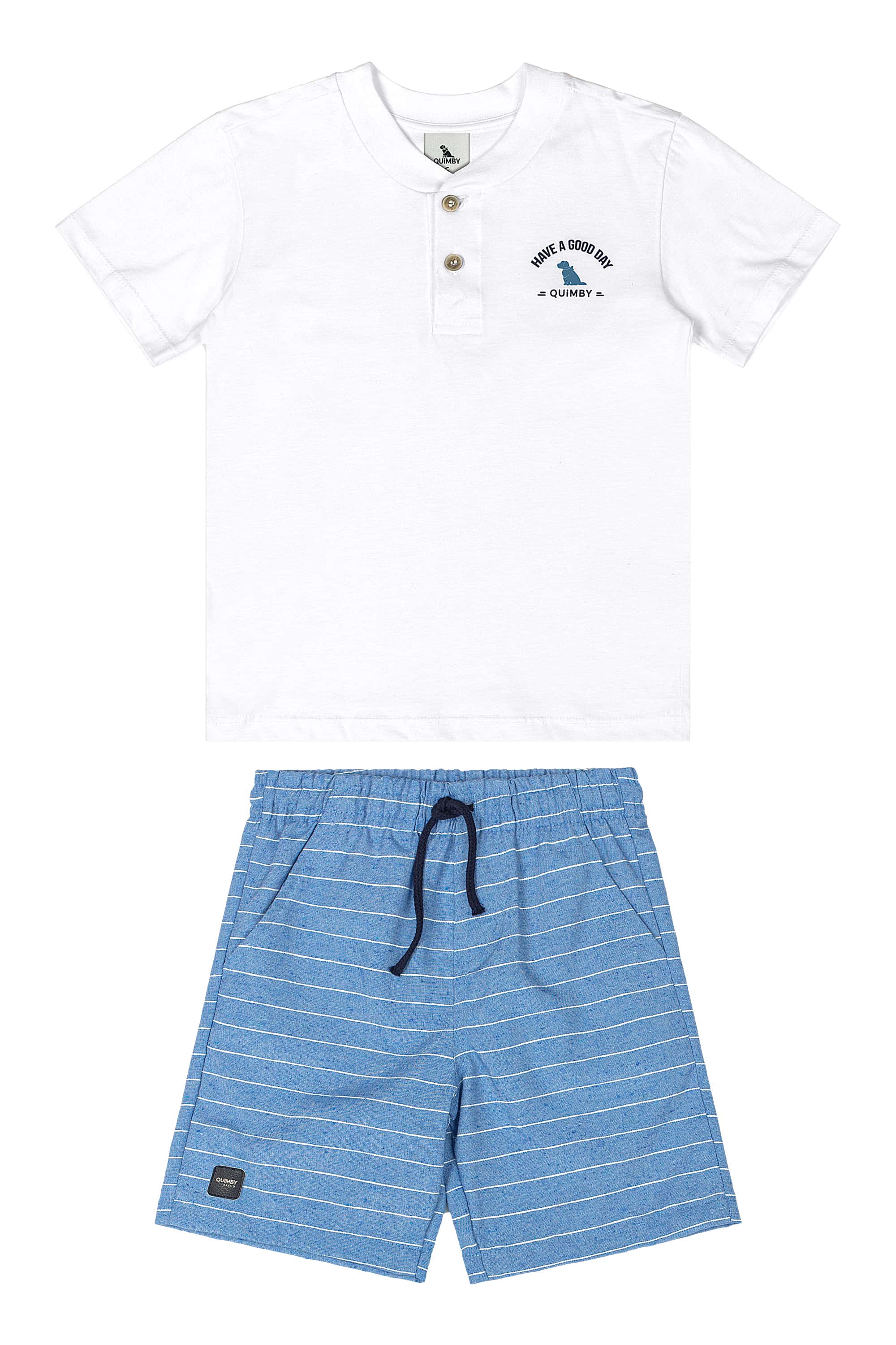 Conjunto para Menino com Camiseta e Bermuda (Branco) Quimby - Imagem 26