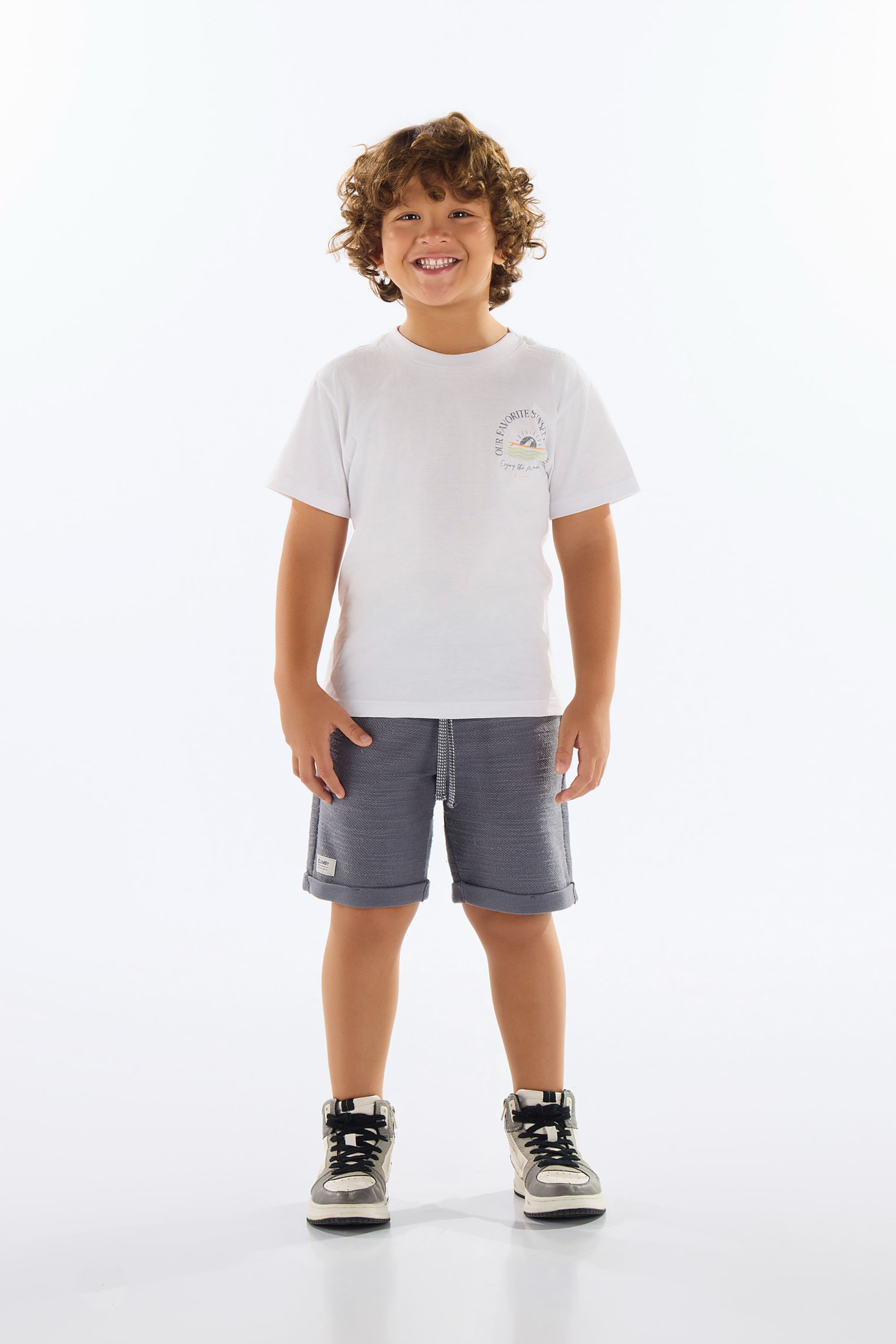 Conjunto com Camiseta e Bermuda Infantil (Branco) Quimby - Imagem 43