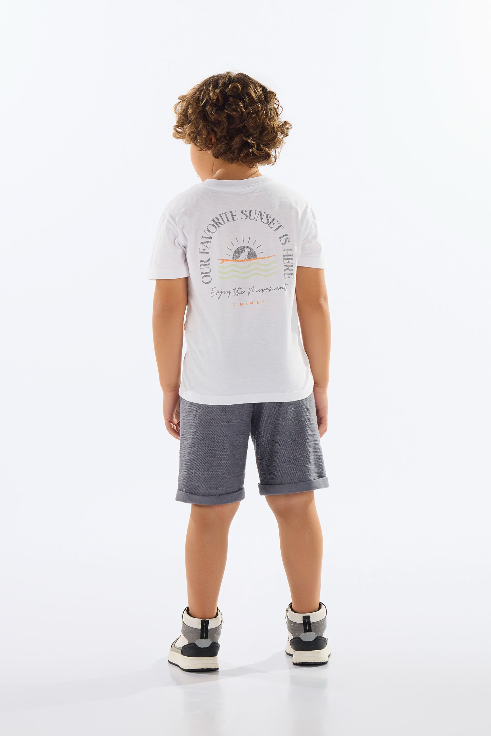Conjunto com Camiseta e Bermuda Infantil (Branco) Quimby - Imagem 47