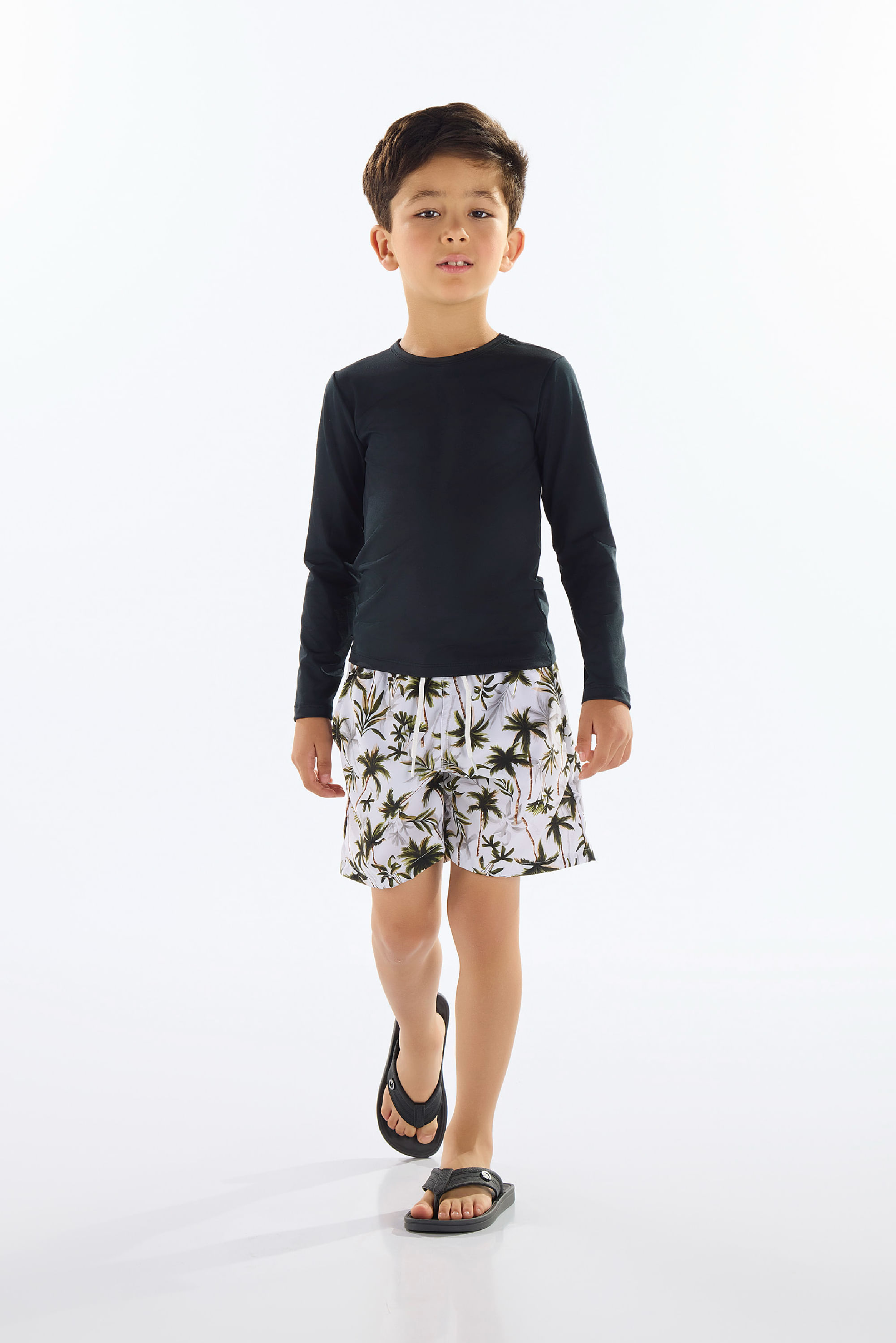 Bermuda Boxer Infantil em Microfibra (Off White) Quimby - Imagem 23