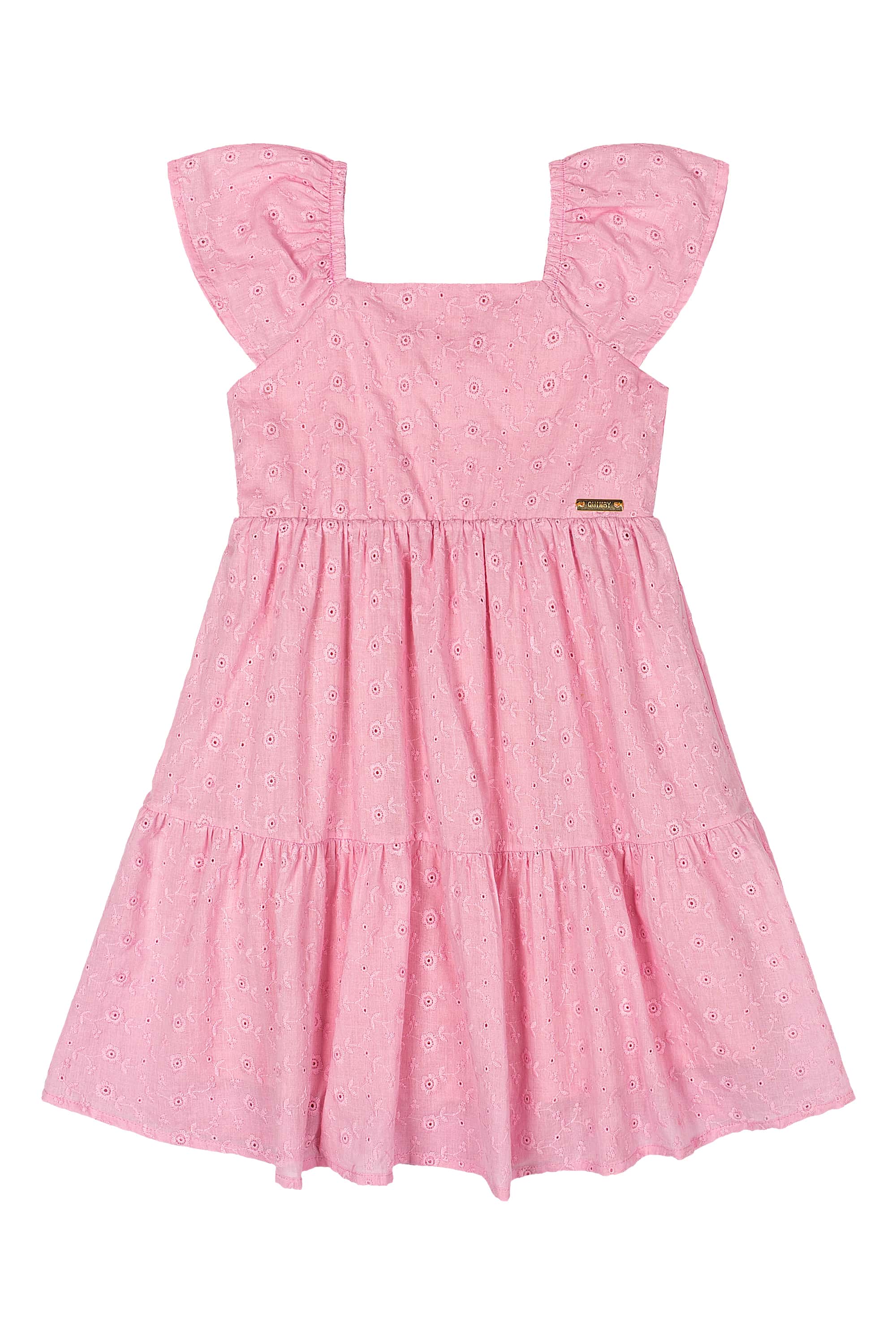 Vestido Infantil em Laise Forrado (Rosa) Quimby - Imagem 14
