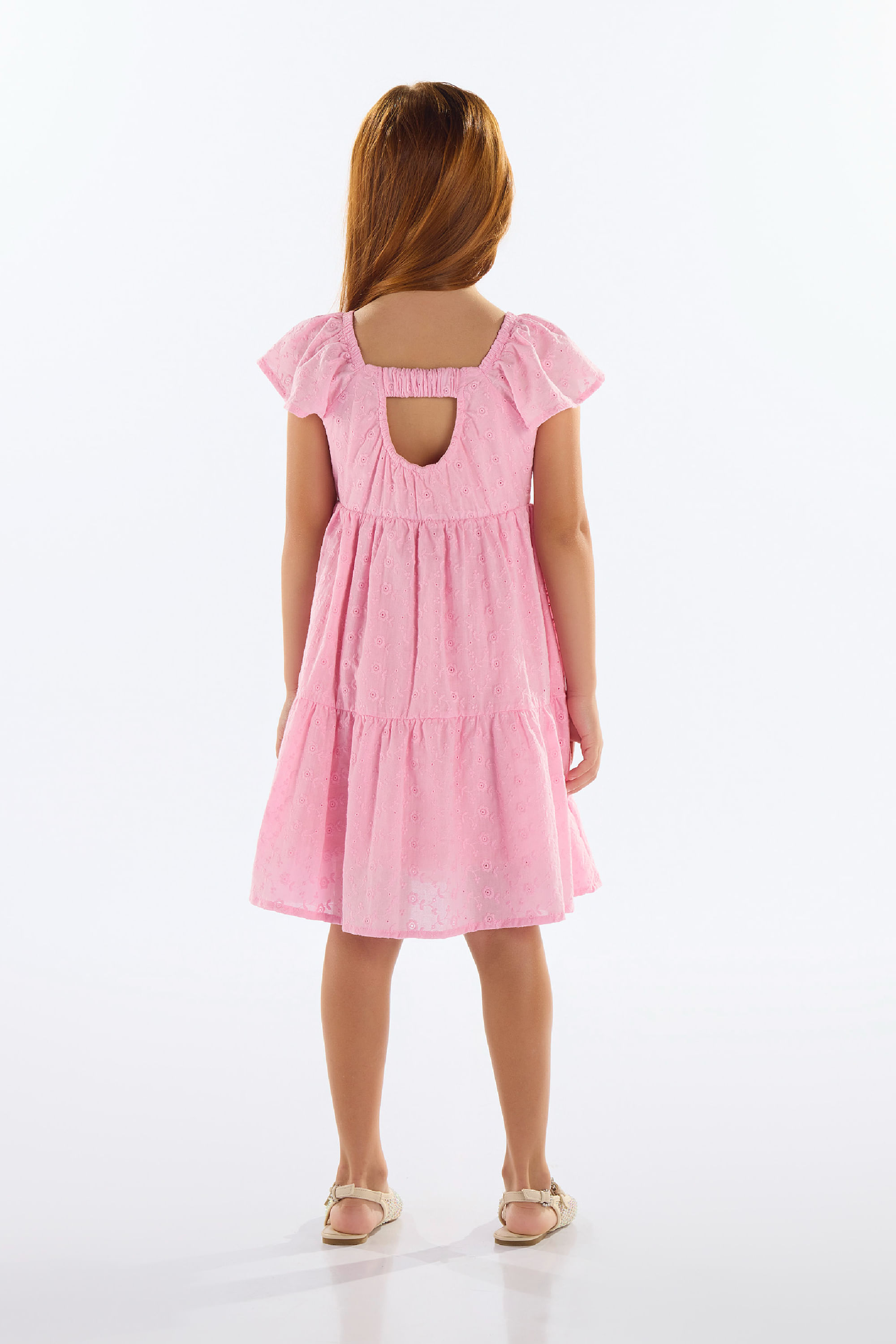 Vestido Infantil em Laise Forrado (Rosa) Quimby - Imagem 19