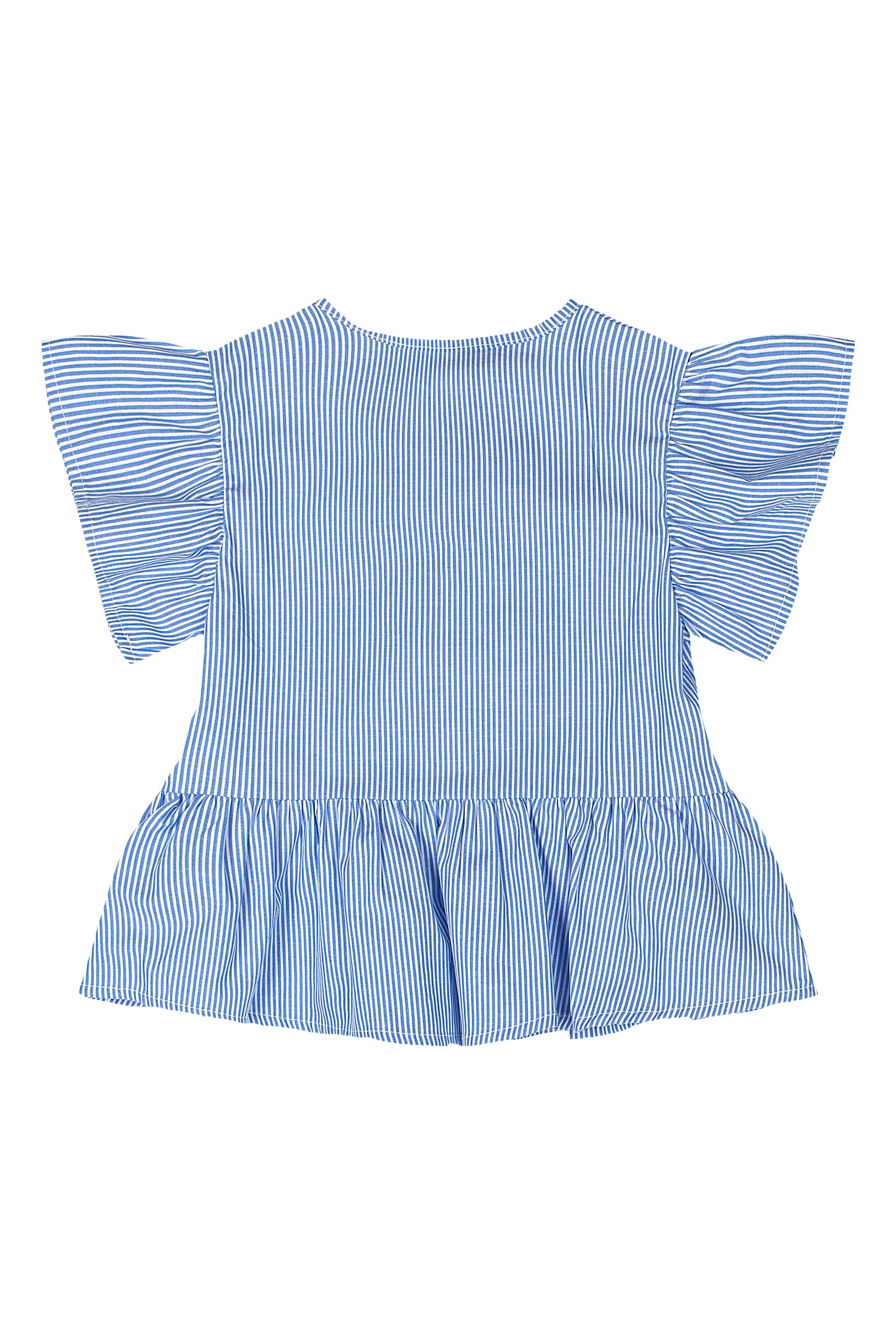 Bata Infantil Feminina em Algodão Listrado (Azul) Quimby - Imagem 23