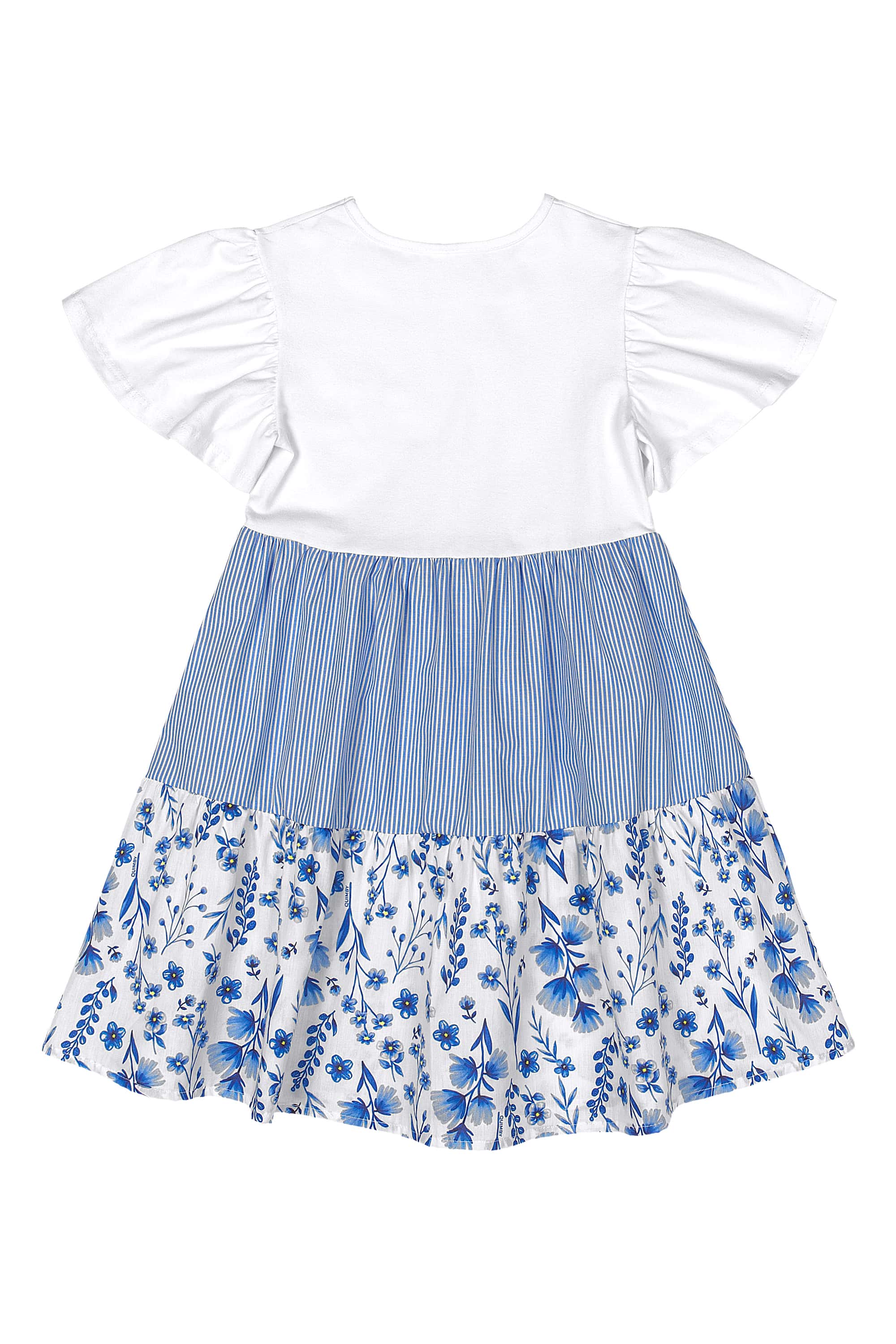 Vestido Infantil em Algodão Estampado (Branco) Quimby - Imagem 12