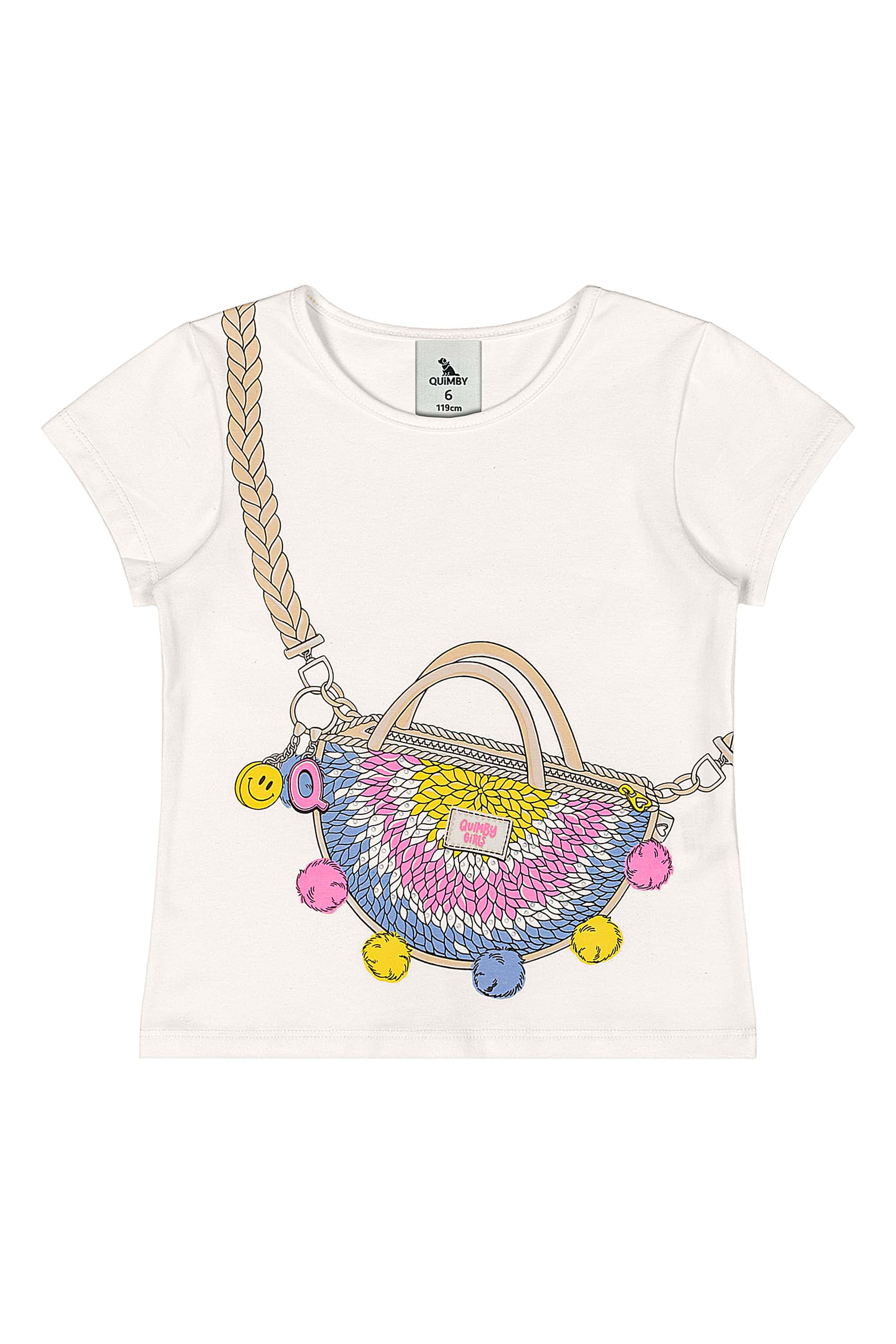 Blusa Infantil em Cotton com Strass (Off White) Quimby - Imagem 17