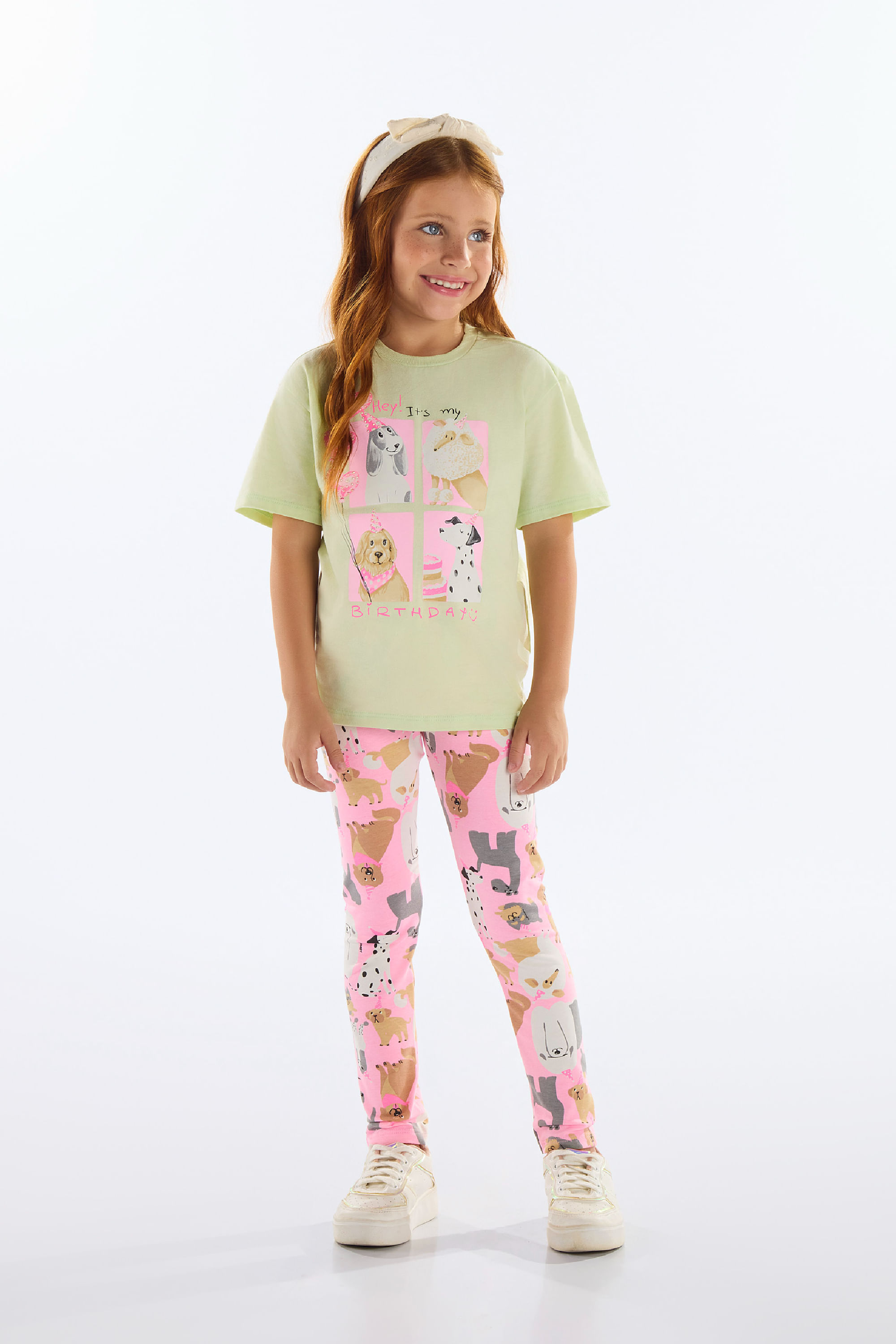 Conjunto com Blusa e Calça Legging Infantil (Verde) Quimby - Imagem 25