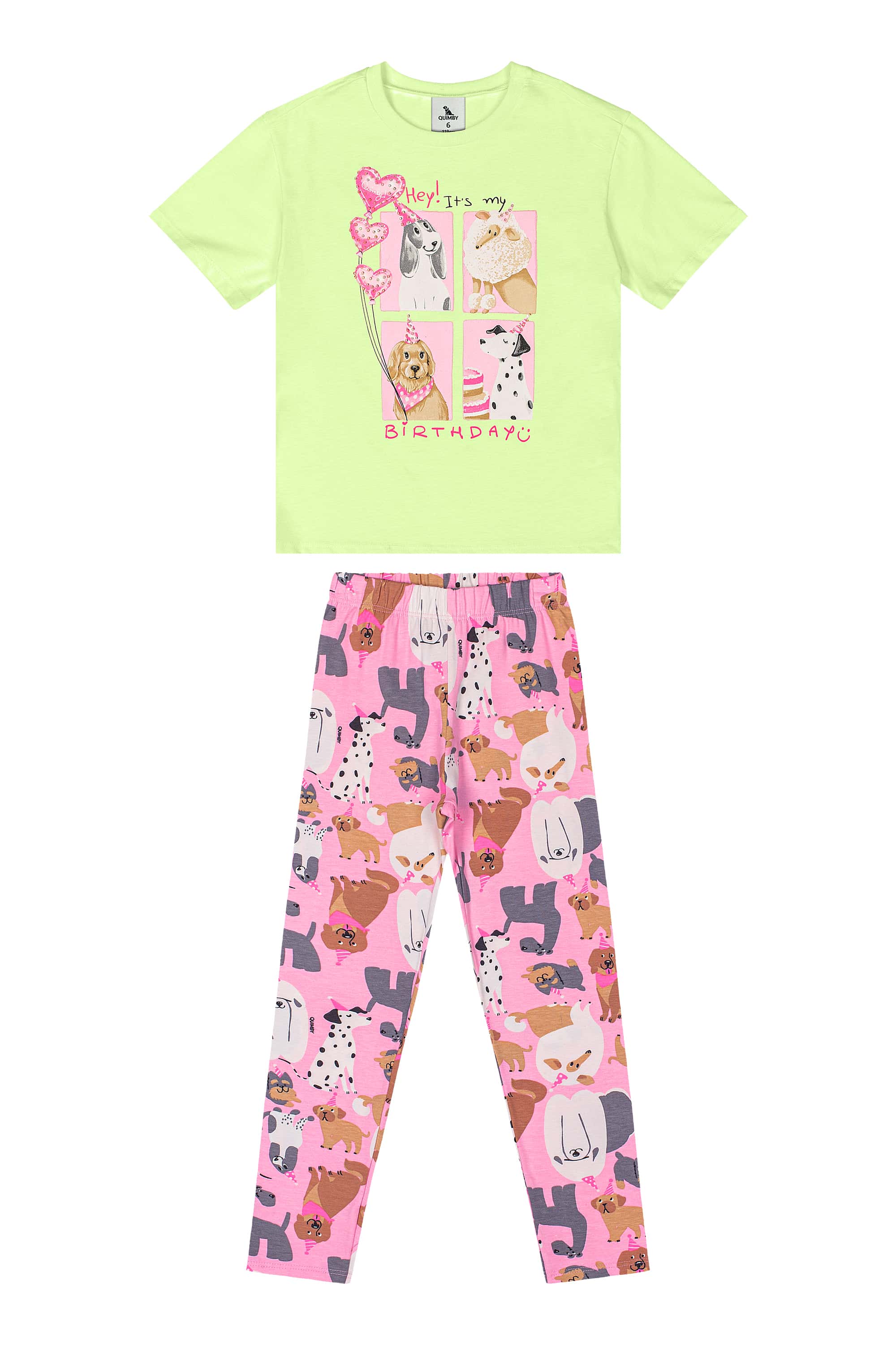 Conjunto com Blusa e Calça Legging Infantil (Verde) Quimby - Imagem 32