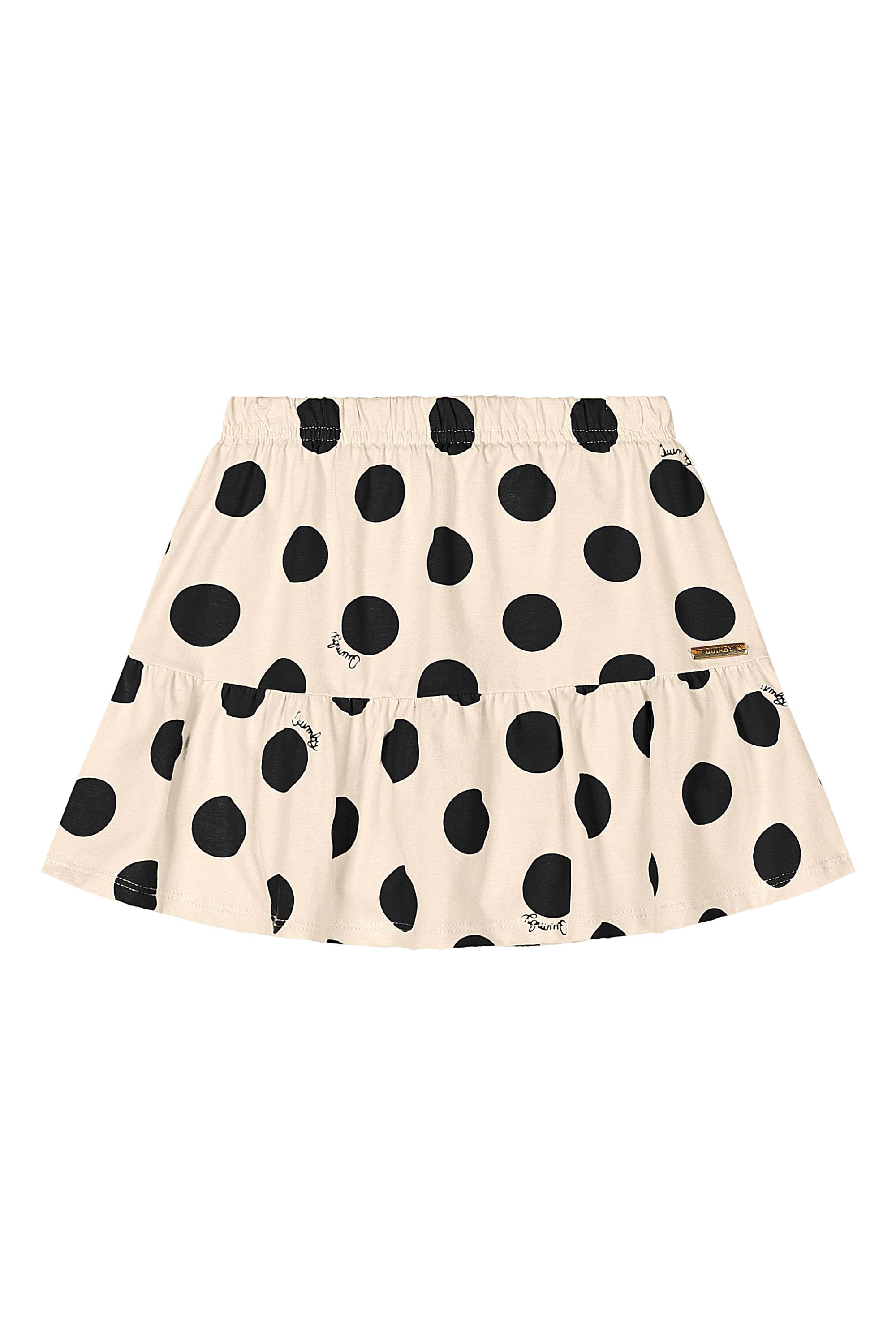 Conjunto Infantil com Blusa e Saia de Bolinhas (Preto) Quimby - Imagem 28