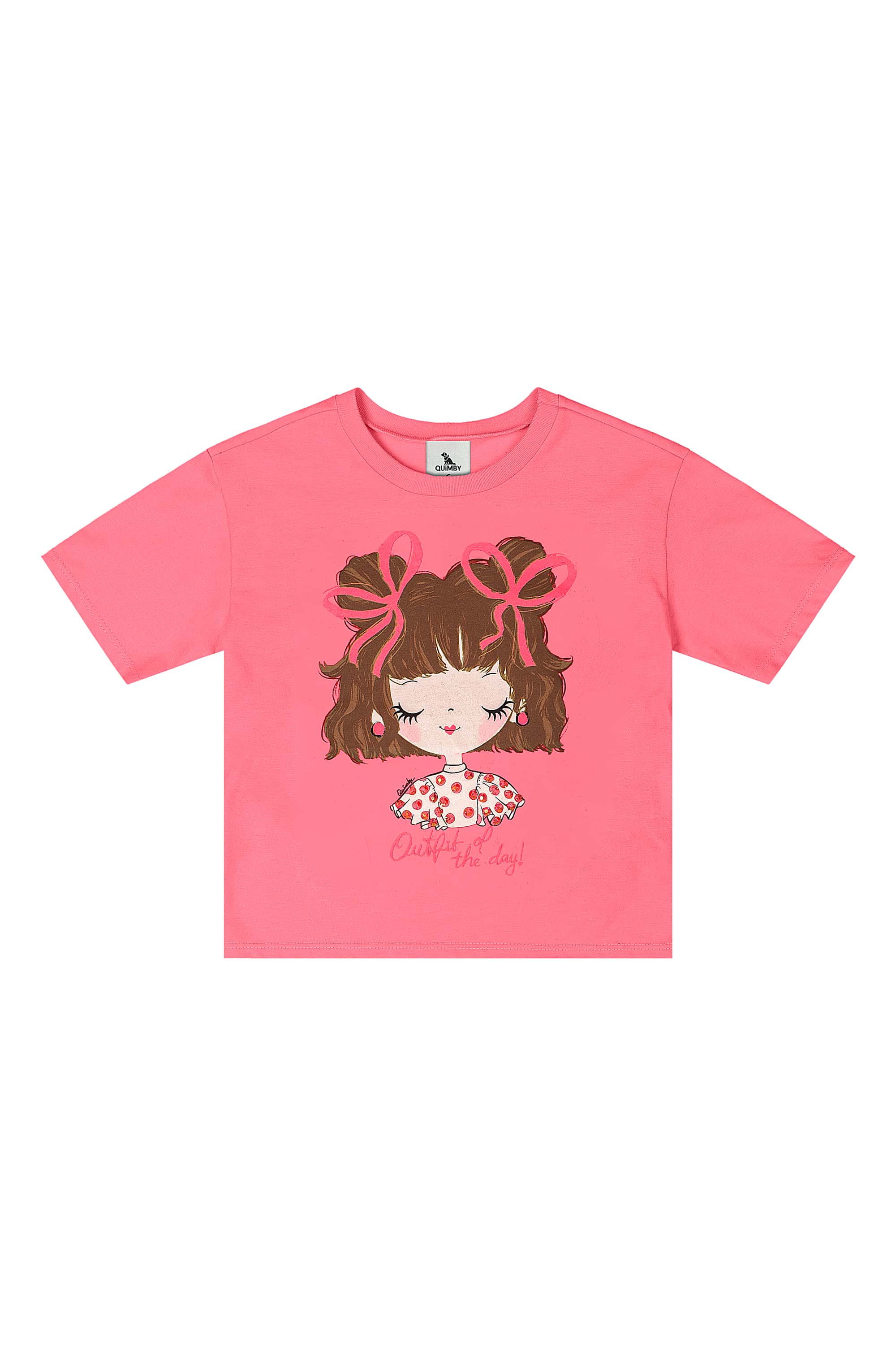 Conjunto Infantil com Blusa e Saia de Bolinhas (Rosa) Quimby - Imagem 3