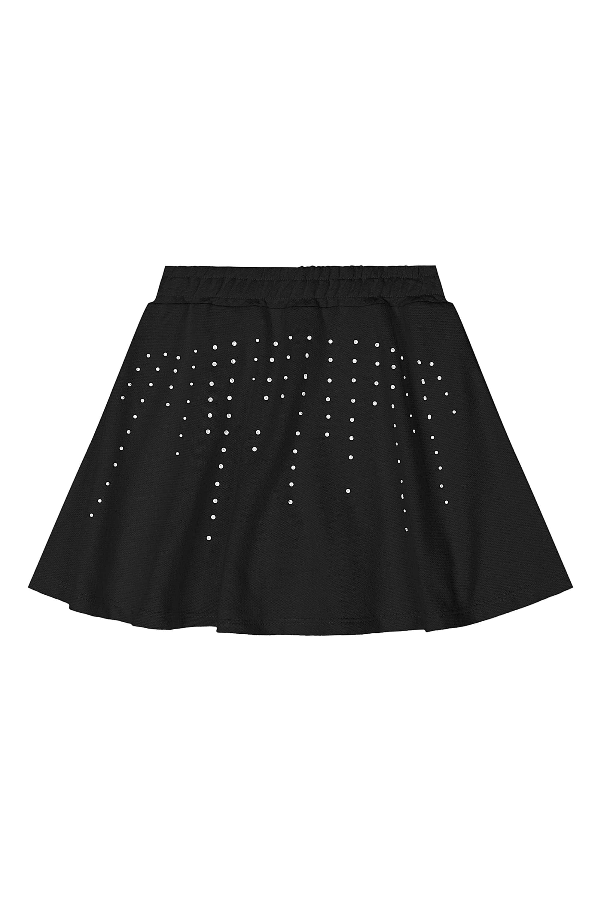 Conjunto Infantil com Blusa e Saia com Strass (Preto) Quimby - Imagem 16