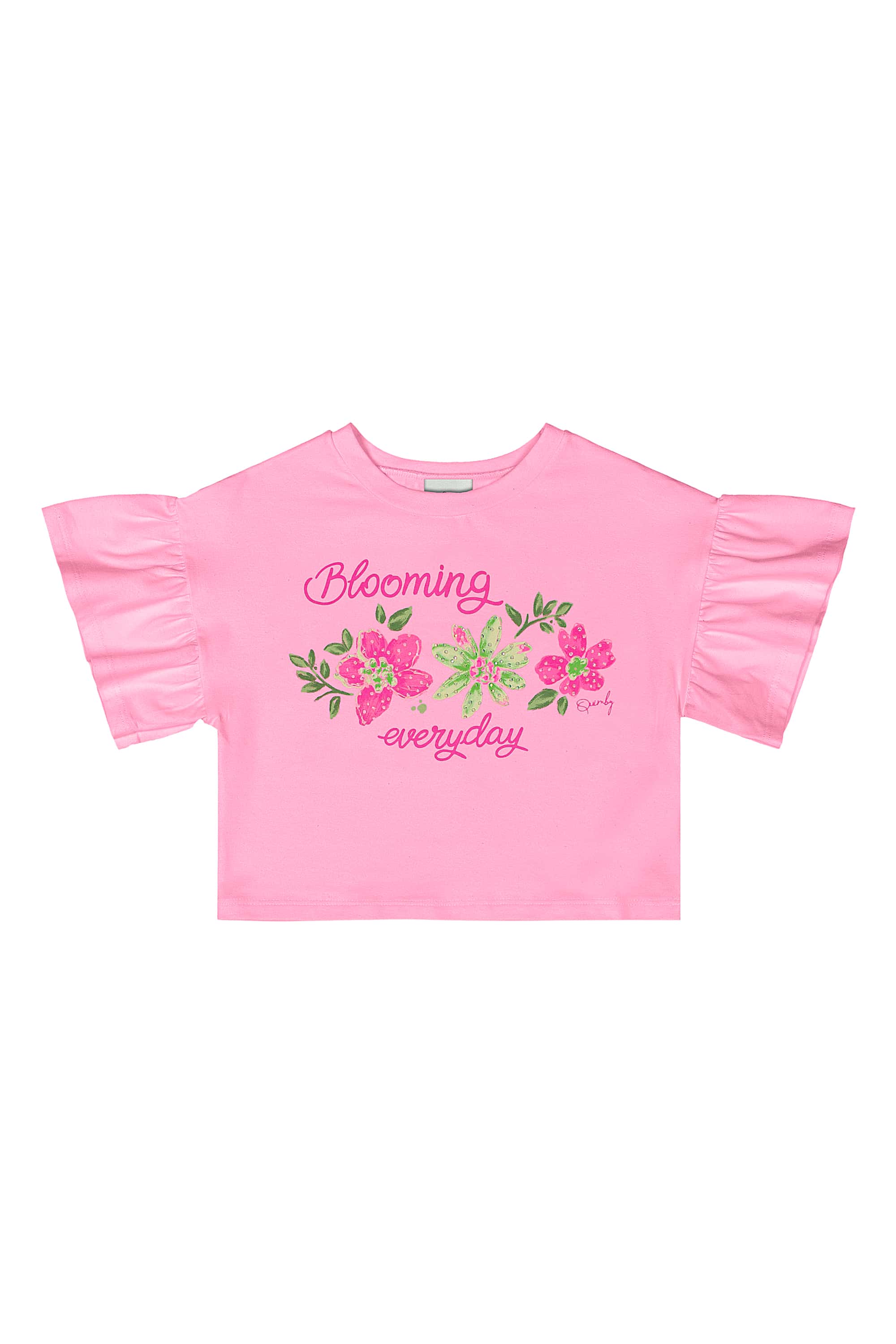 Conjunto Infantil com Blusa e Short Floral (Rosa) Quimby - Imagem 21