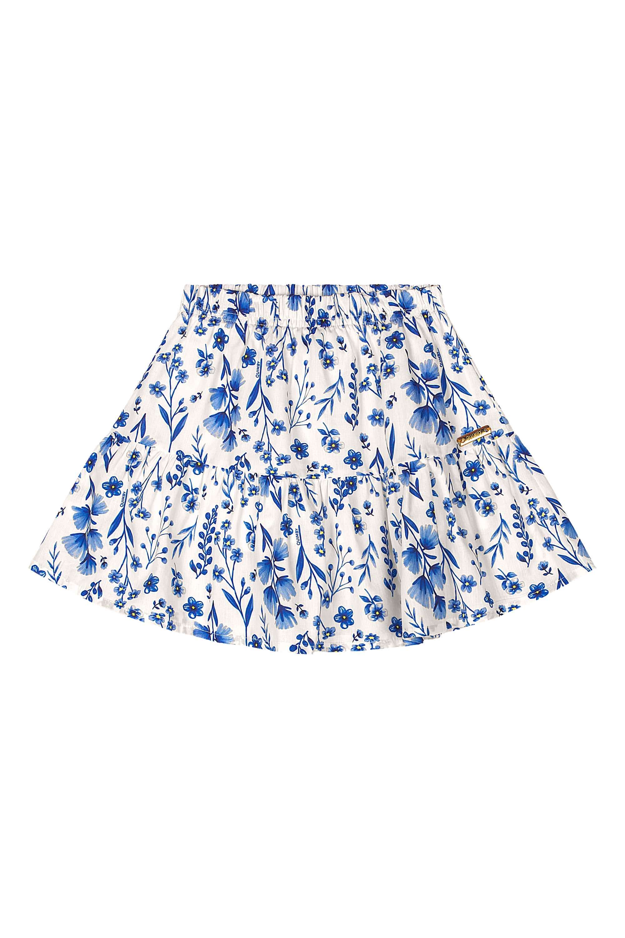 Conjunto Infantil com Blusa e Saia Floral (Azul) Quimby - Imagem 34