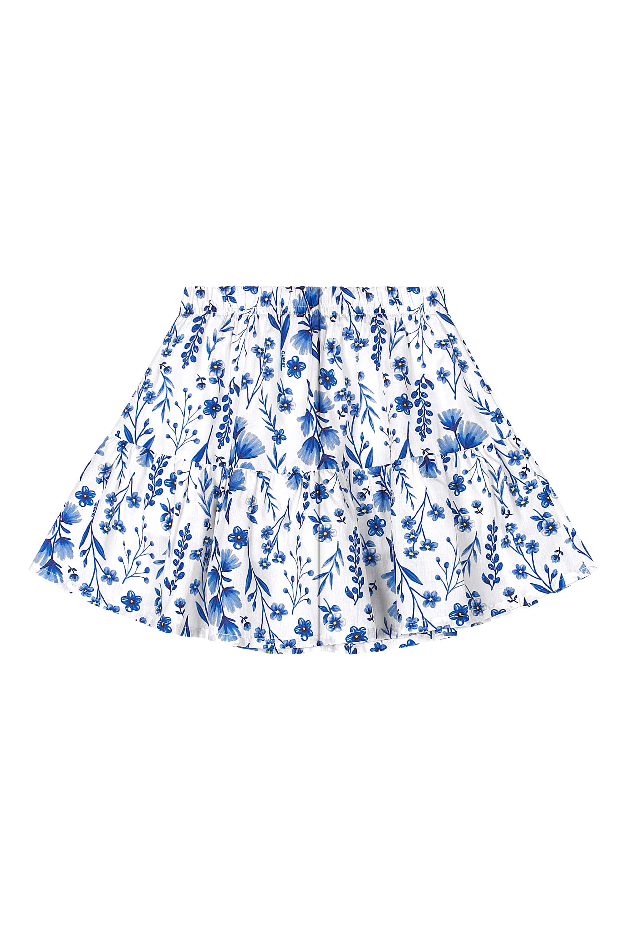 Conjunto Infantil com Blusa e Saia Floral (Azul) Quimby - Imagem 42