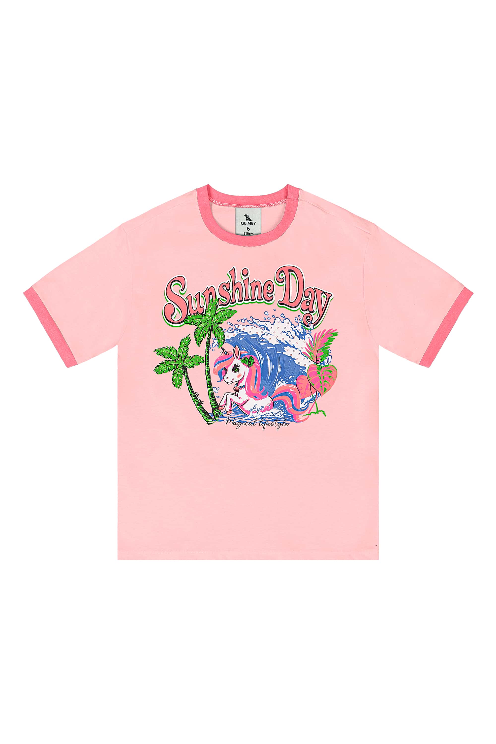 Conjunto Infantil com Blusa e Bermuda Ciclista (Rosa) Quimby - Imagem 39