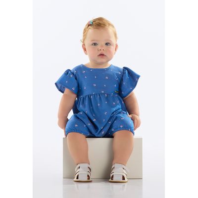 Banho de Sol de Cerejinhas para Bebê Menina (Azul) Quimby