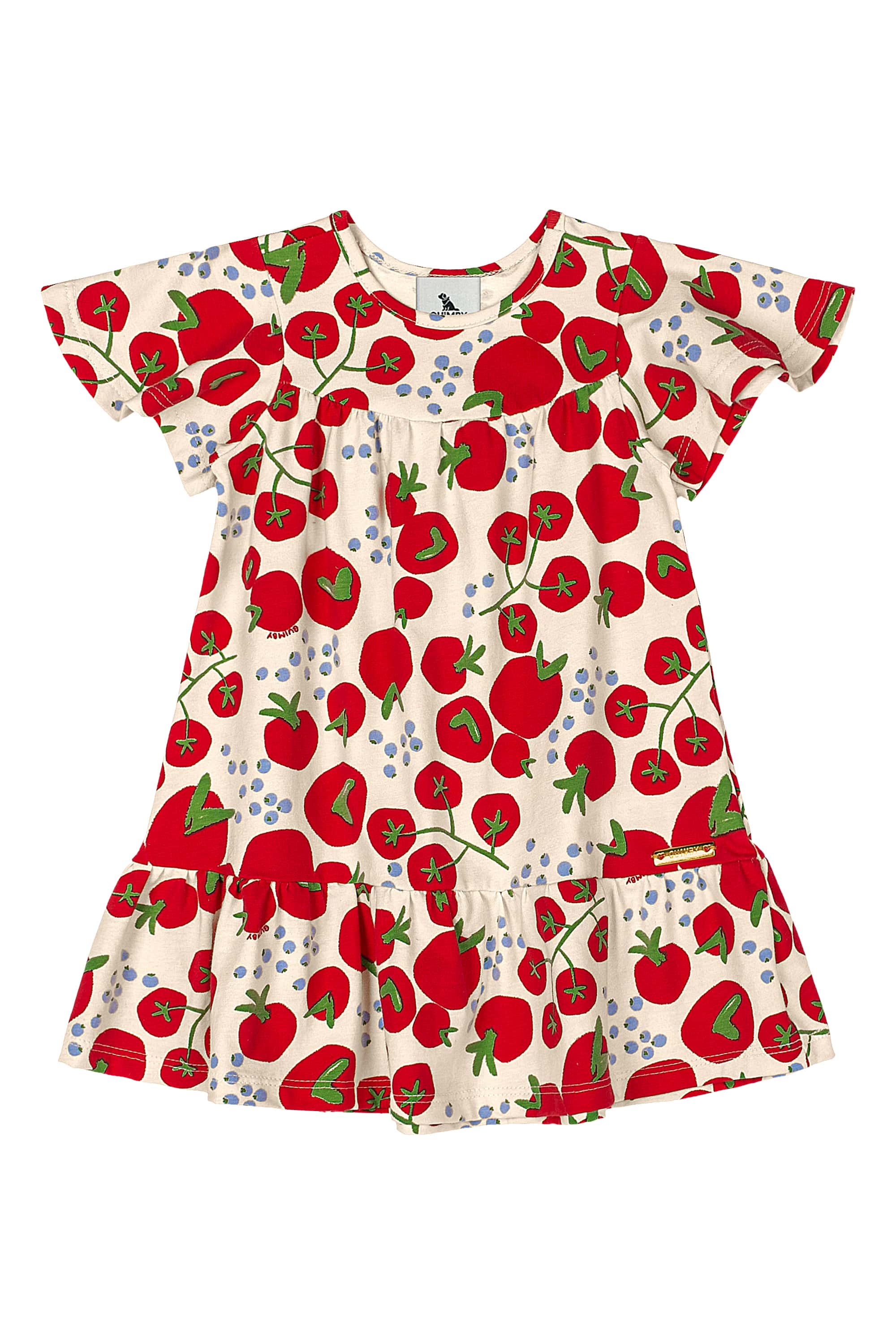 Vestido em Cotton Tomates para Bebê (Vermelho) Quimby - Imagem 2
