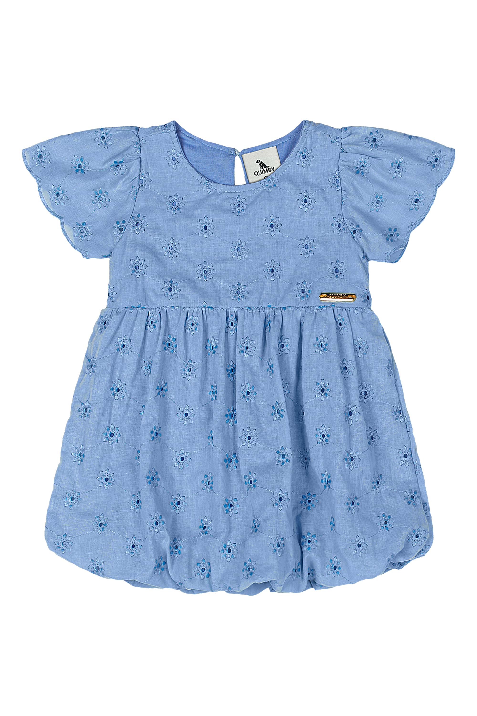 Vestido em Laise para Bebê (Azul) Quimby - Imagem 7