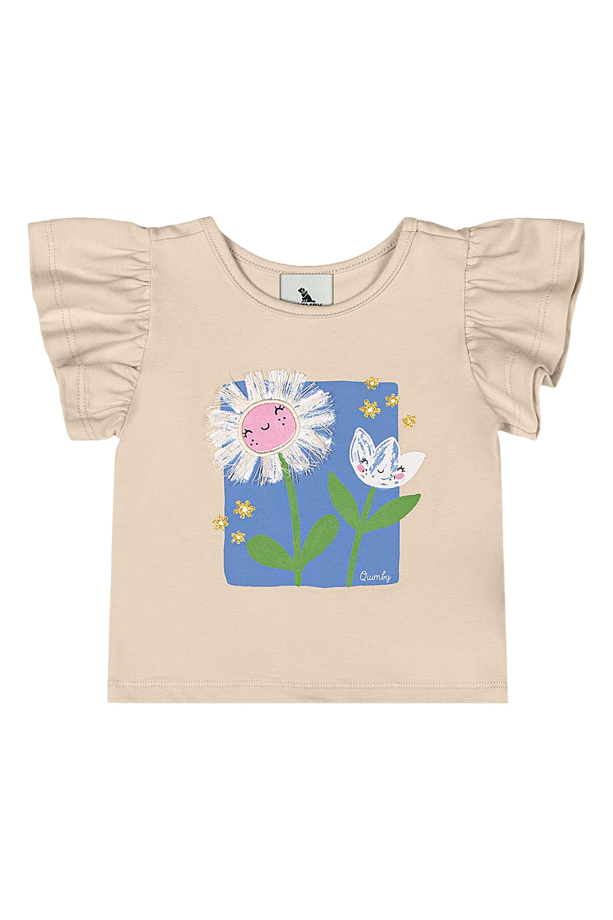 Conjunto Blusa e Short-Saia para Bebê Menina (Bege) Quimby - Imagem 27