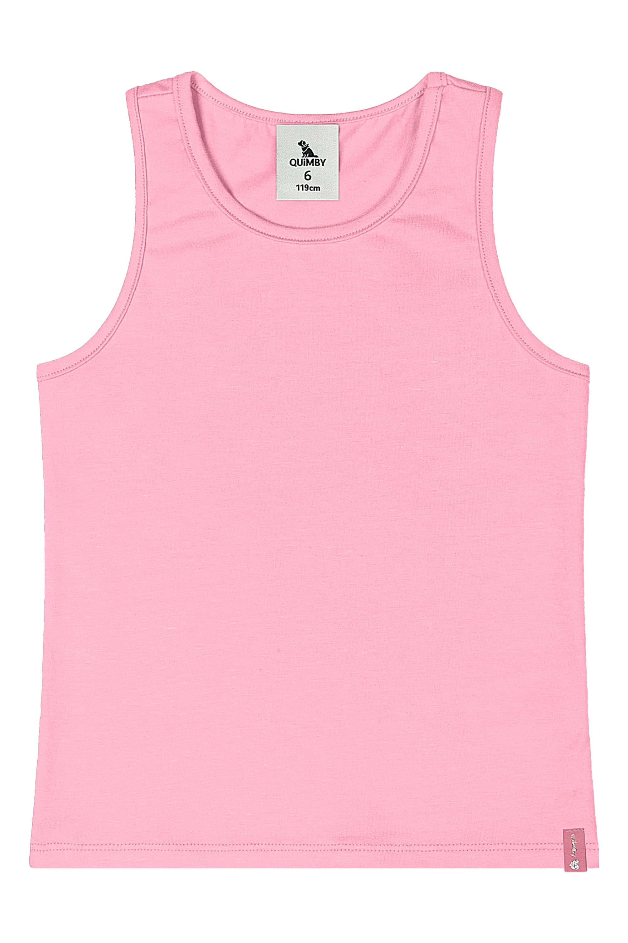 Regata Básica em Cotton para Menina (Rosa) Quimby - Imagem 17