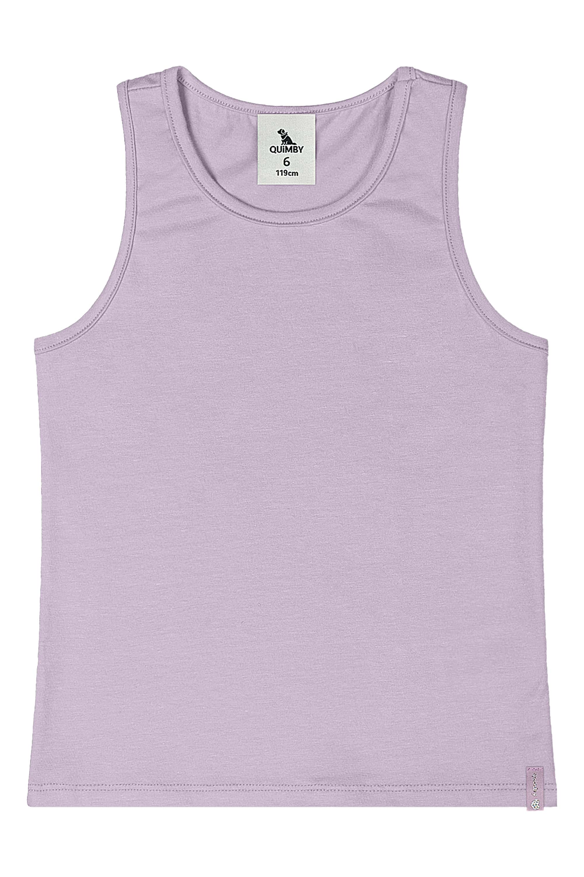 Regata Básica em Cotton para Menina (Roxo) Quimby - Imagem 13
