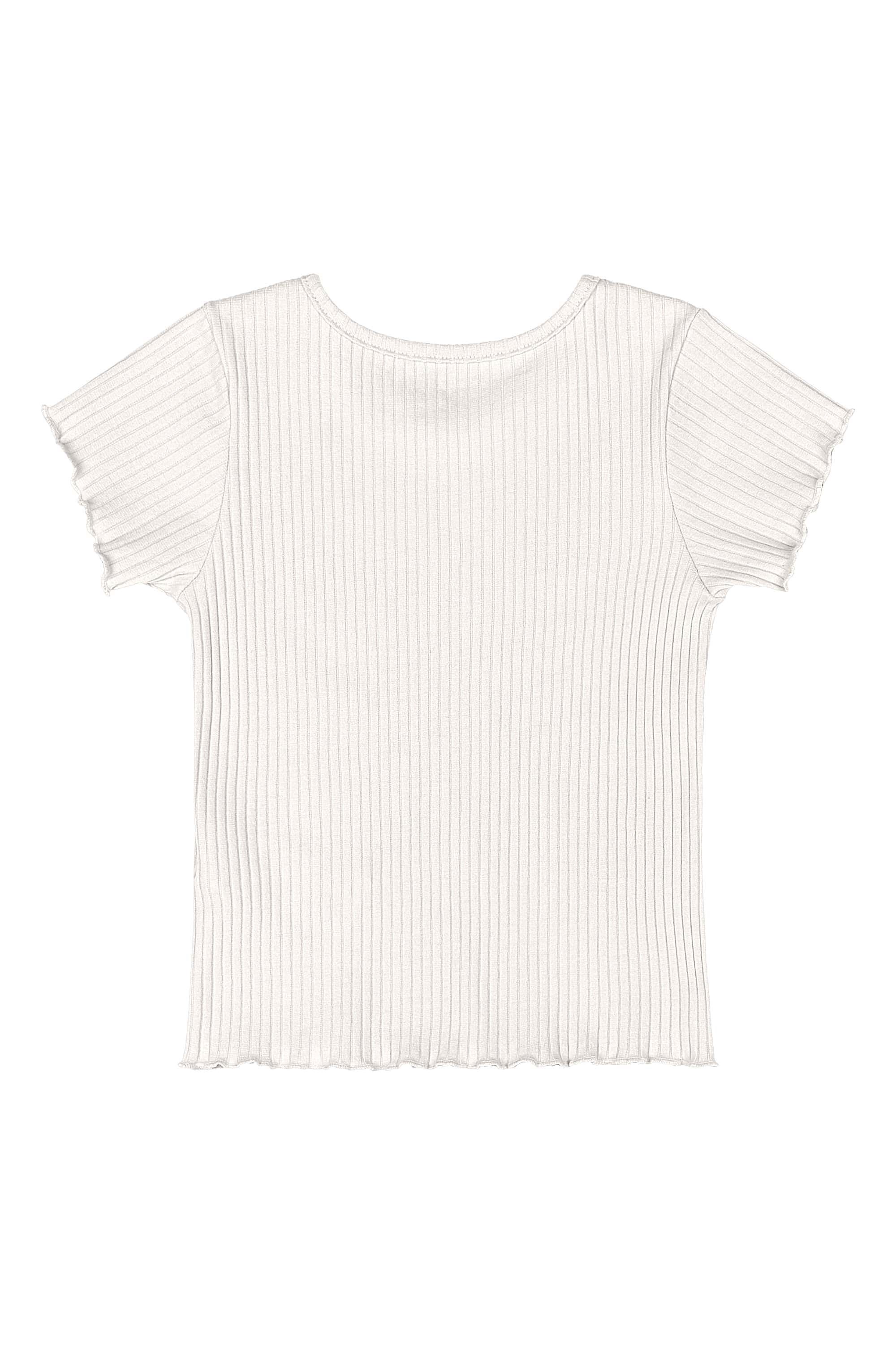 Blusa em Ribana Canelada Infantil Feminina (Off White) Quimby - Imagem 18