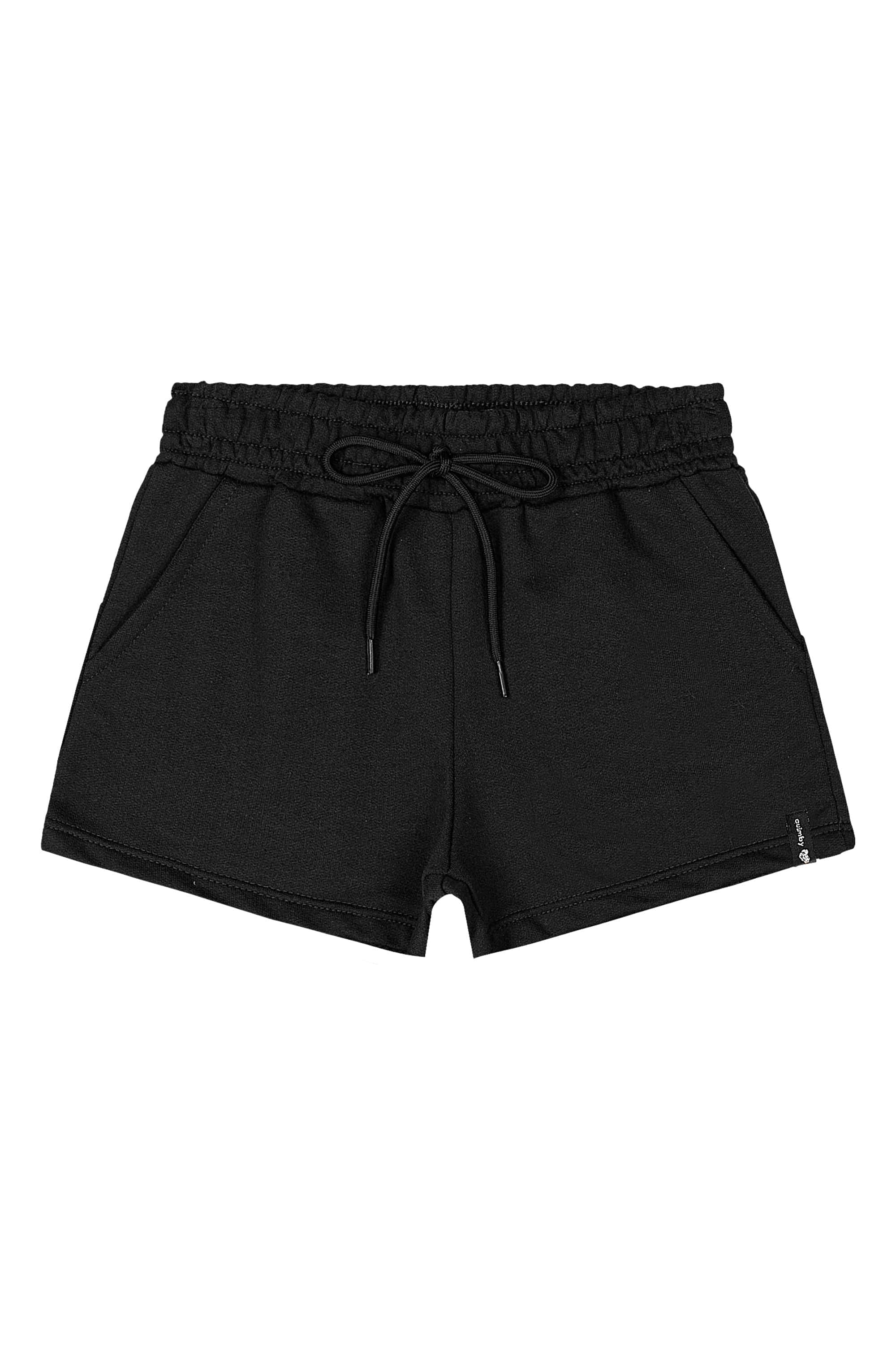 Short Básico em Moletom Infantil Feminino (Preto) Quimby - Imagem 3
