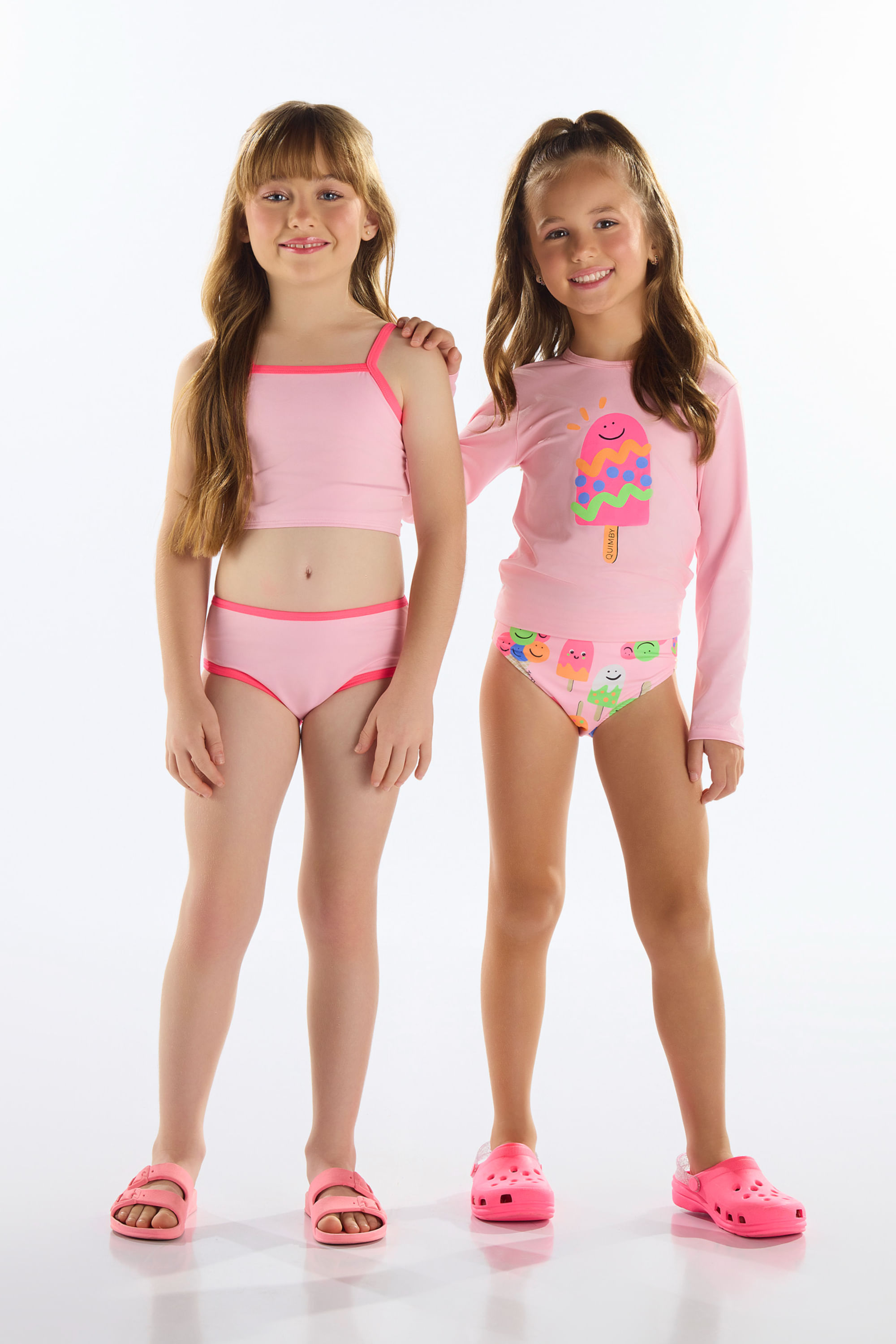 Biquíni Infantil em Poliéster UV FPS +50 (Rosa) Quimby - Imagem 70