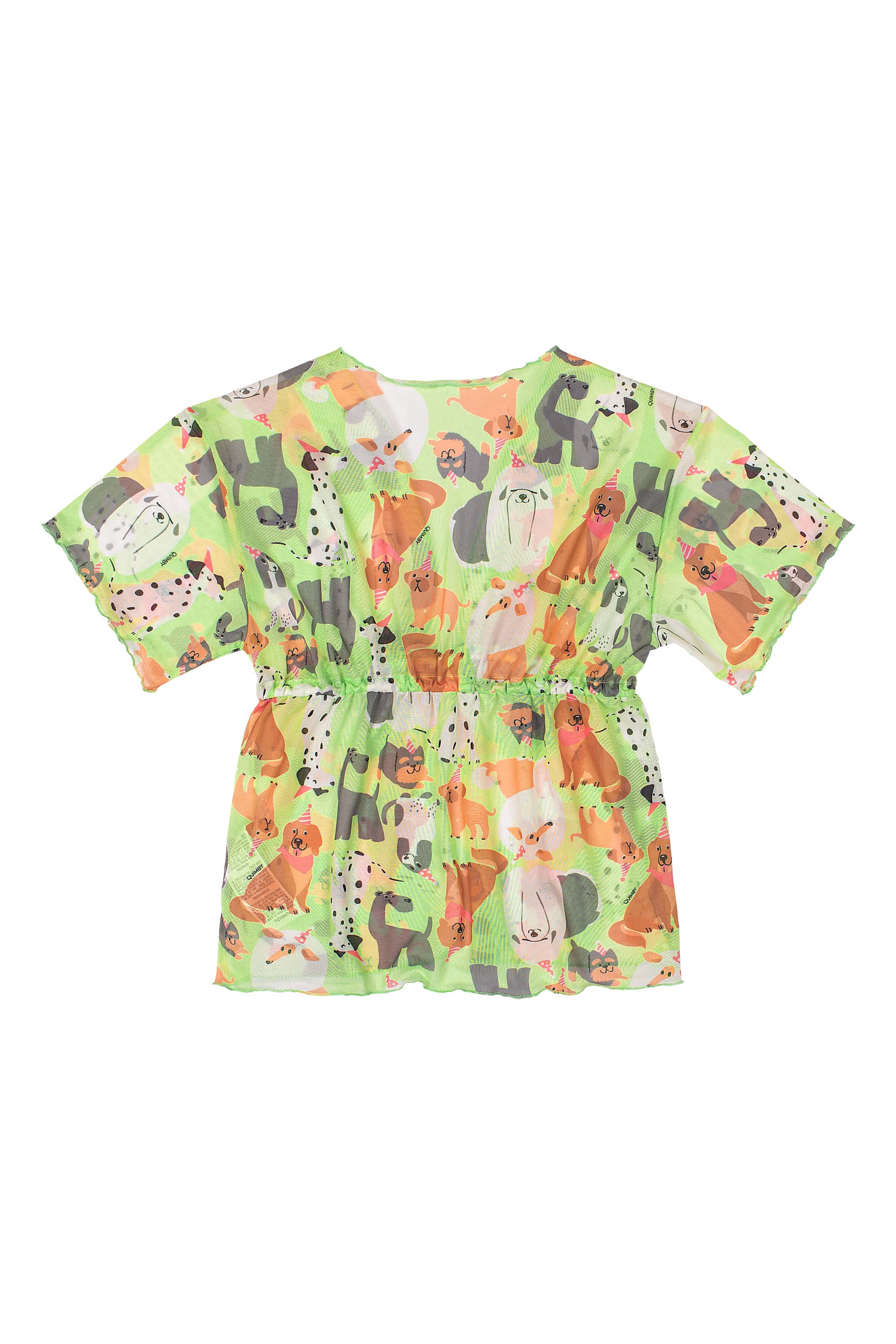 Saída de Praia Estampada Infantil para Menina (Verde) Quimby - Imagem 4