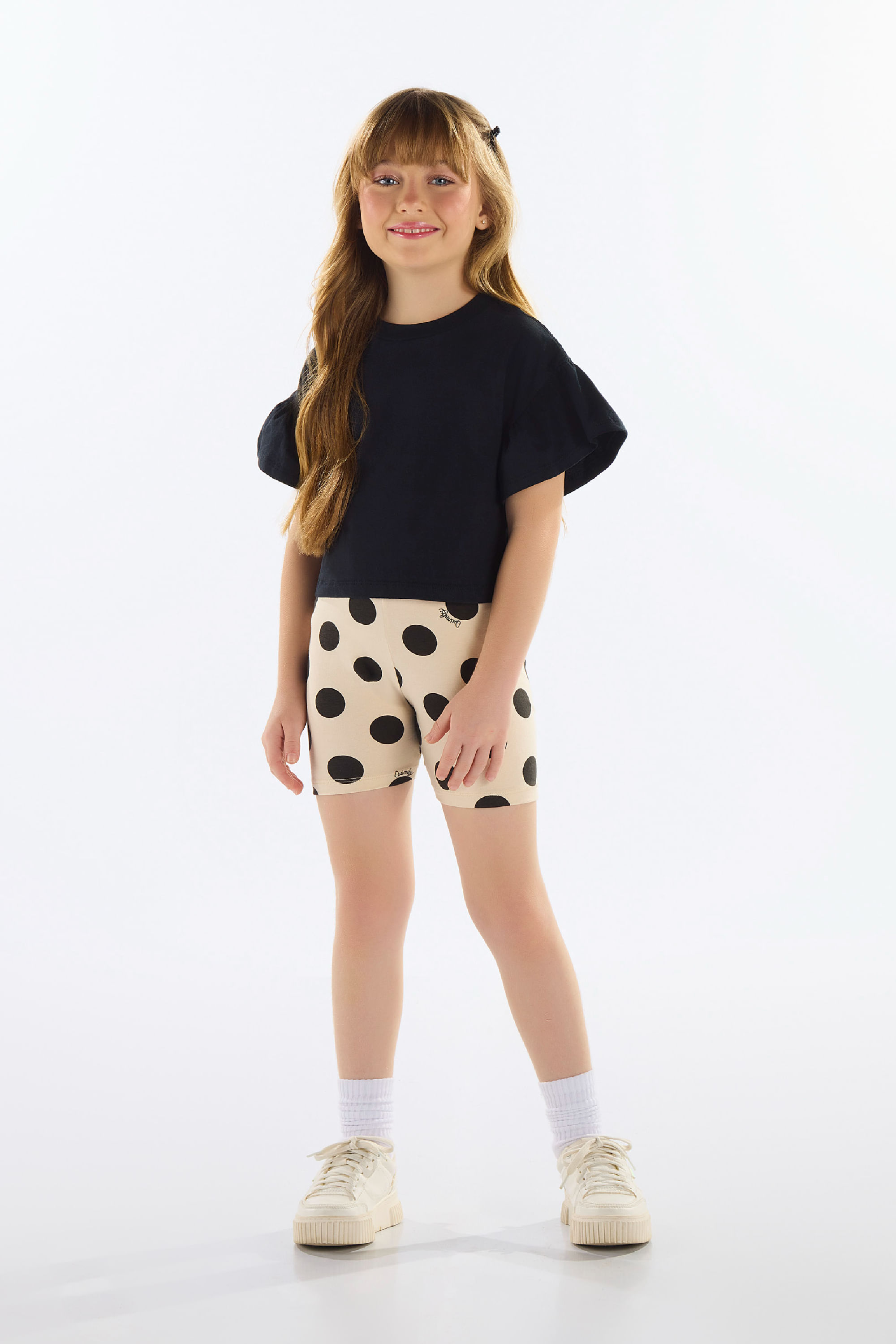Bermuda Ciclista Estampada Infantil em Cotton (Off White) Quimby - Imagem 21