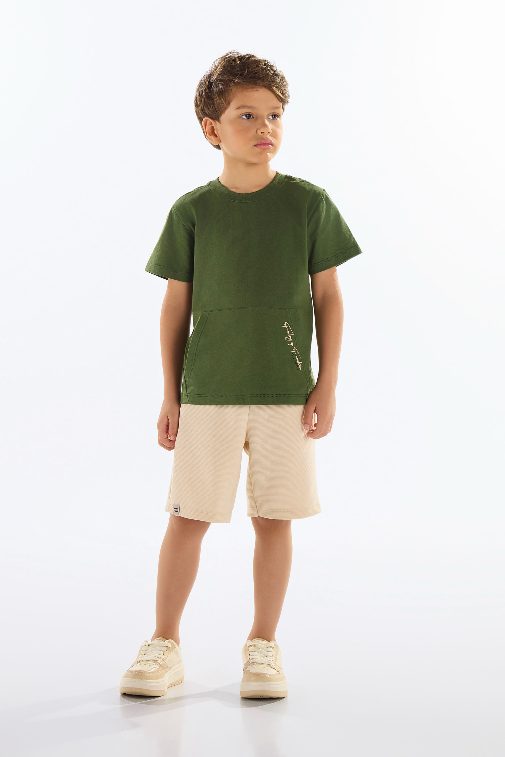 Conjunto com Camiseta e Bermuda para Menino (Verde) Quimby - Imagem 29