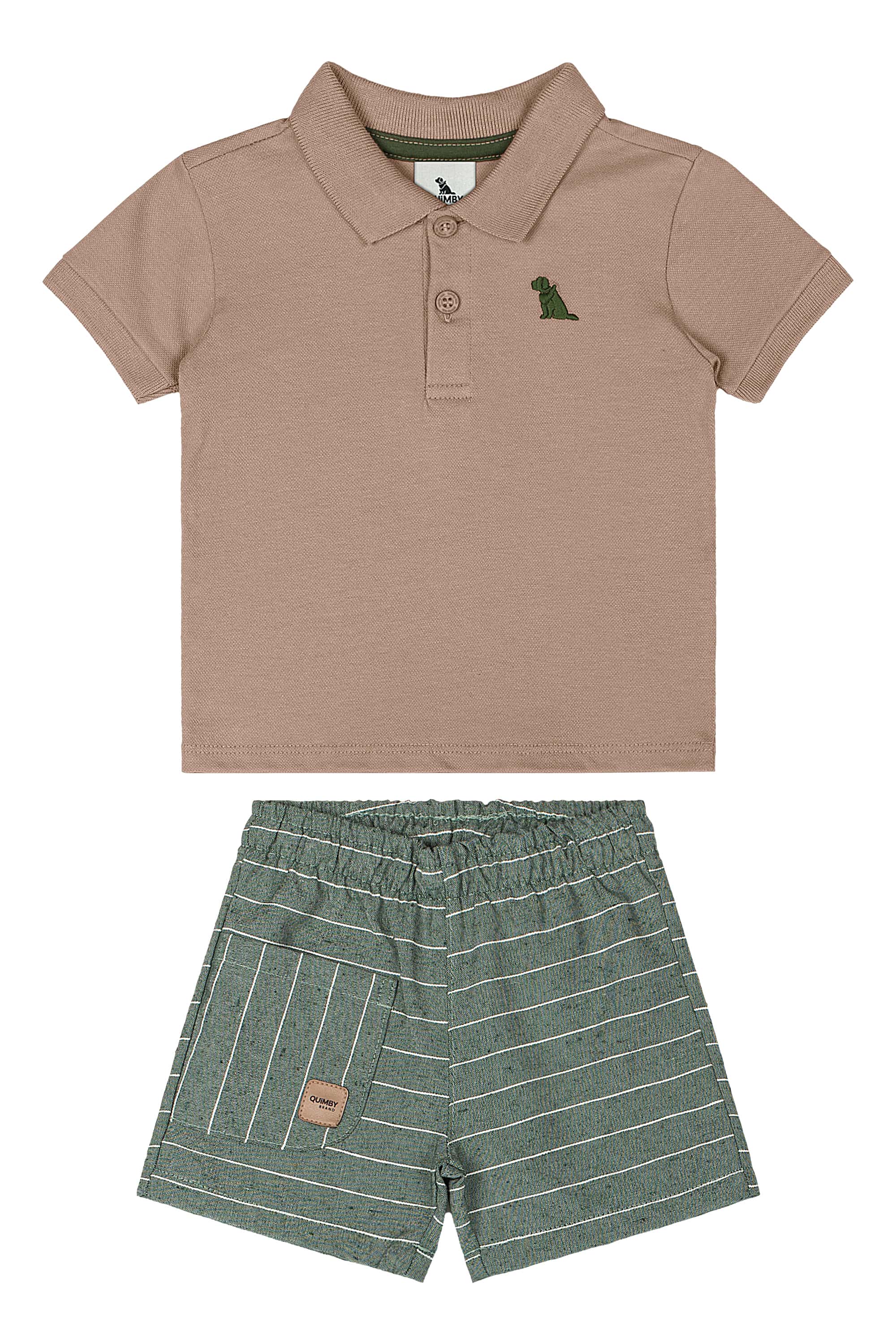 Conjunto Bebê com Camisa Polo e Bermuda (Marrom) Quimby - Imagem 16