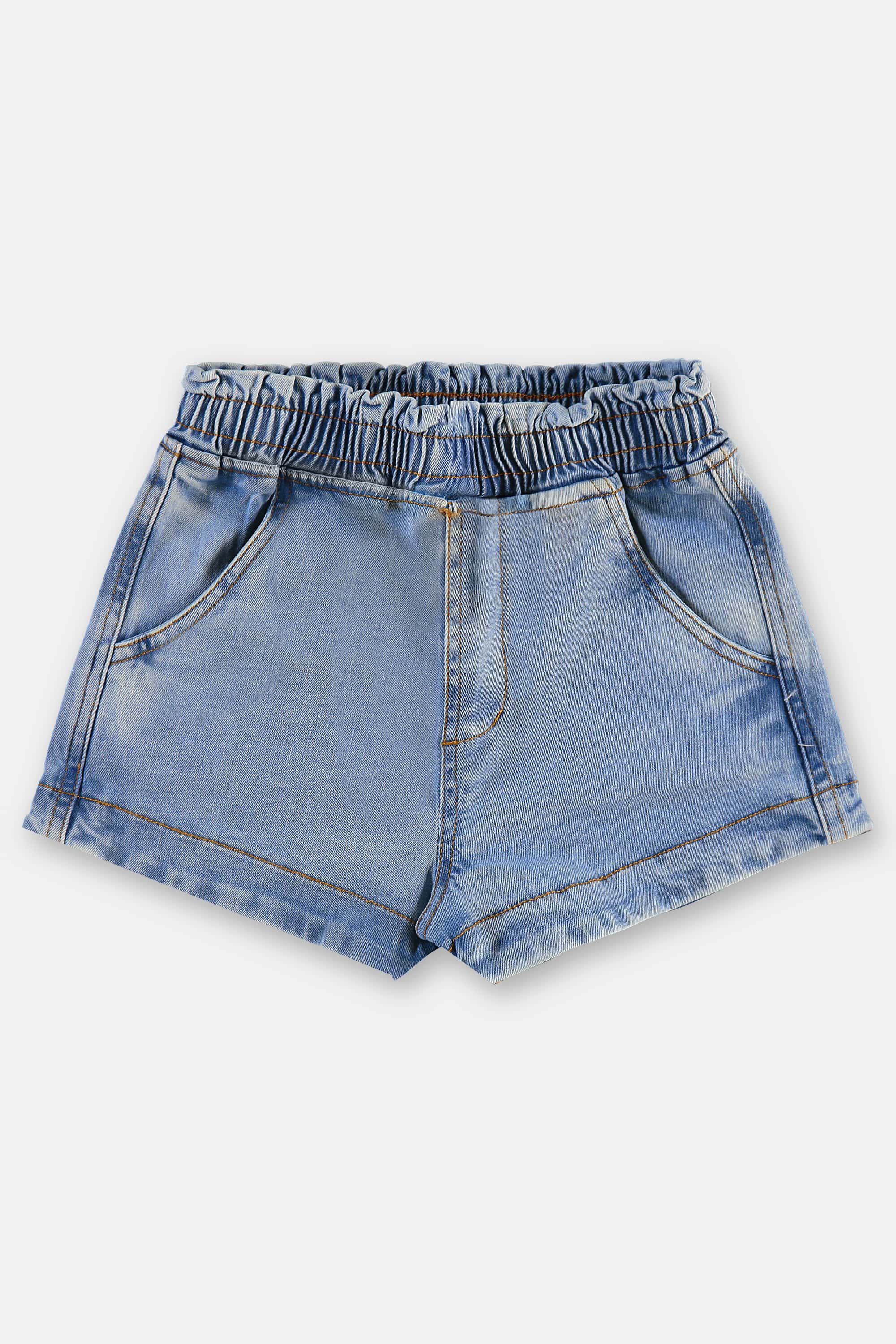 Shorts Infantil Feminino em Jeans com Elastano (Azul) Up Baby