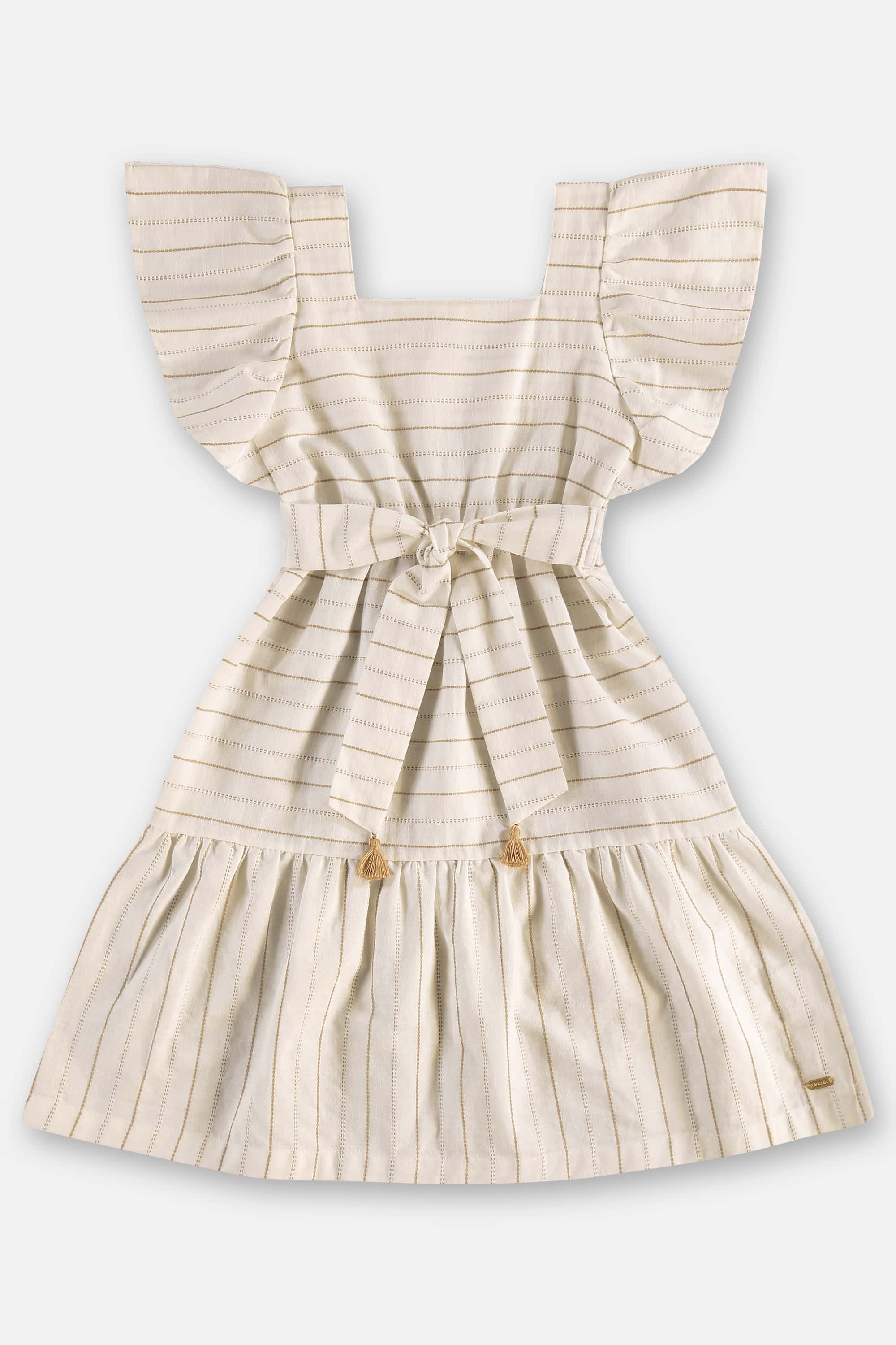 Vestido Infantil em Algodão com Faixa (Off White) Up Baby - Imagem 8