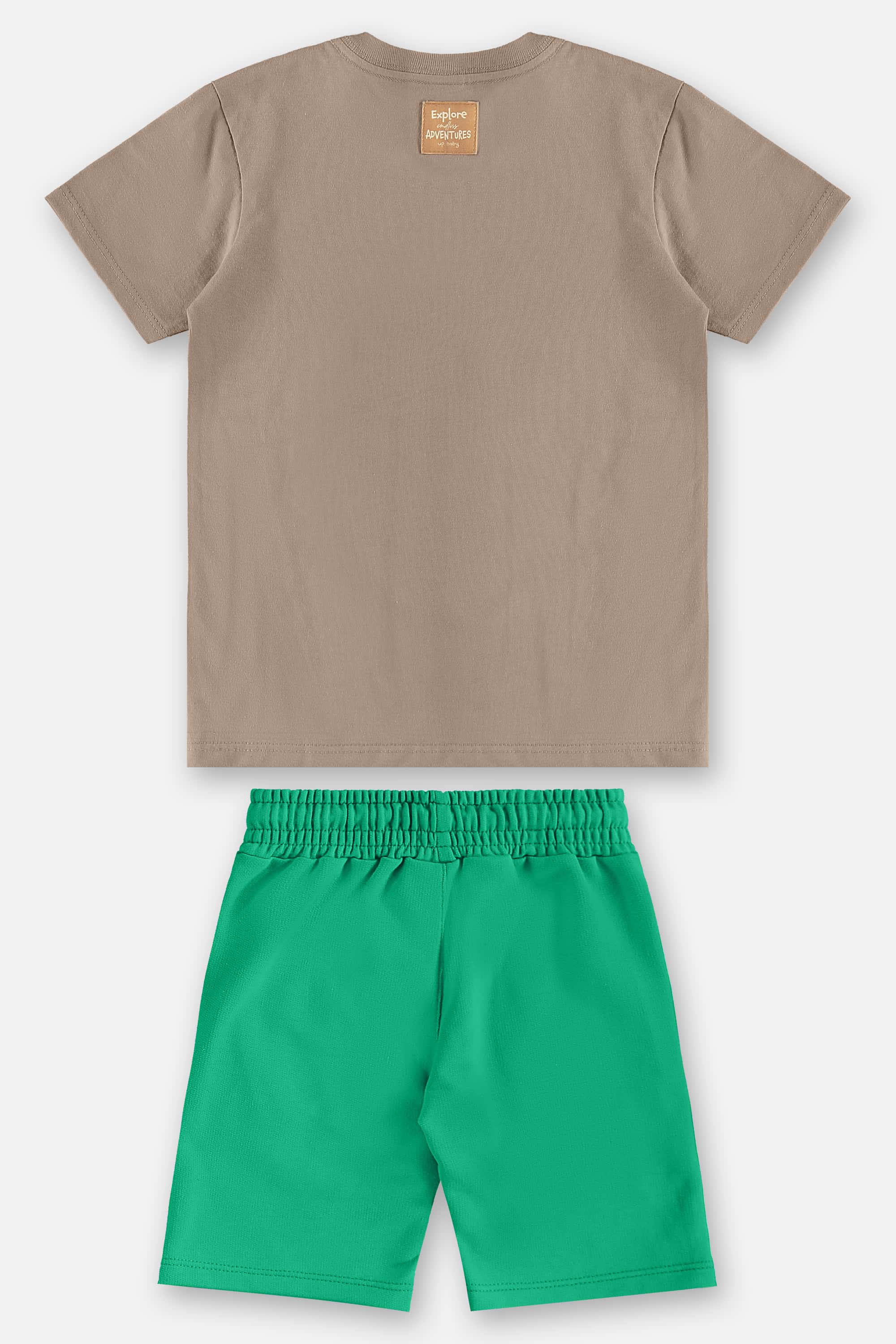 Conjunto com Camiseta Animais e Bermuda Infantil Masculino (Bege) Up Baby - Imagem 30