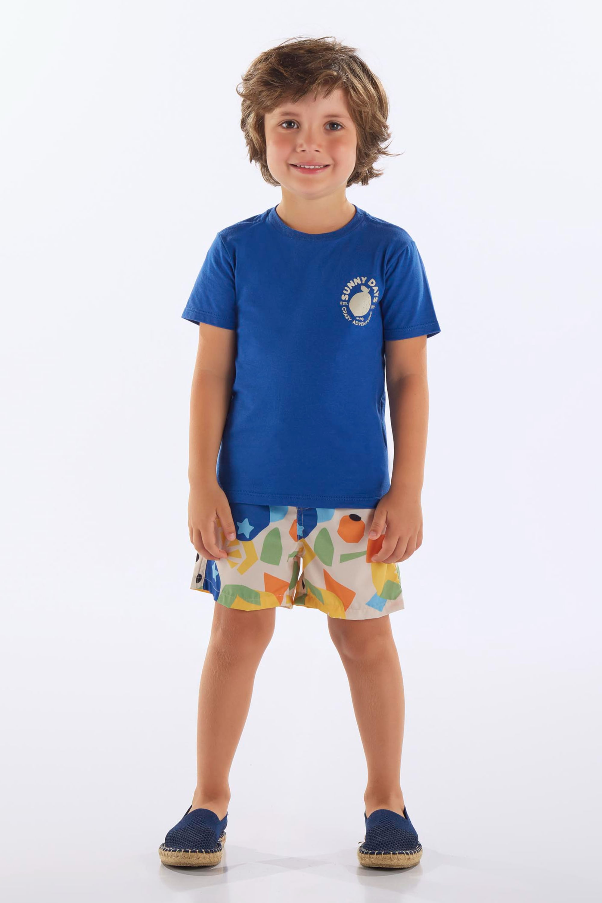 Conjunto Infantil Masculino com Camiseta e Short Frutas (Azul Marinho) Up Baby - Imagem 8