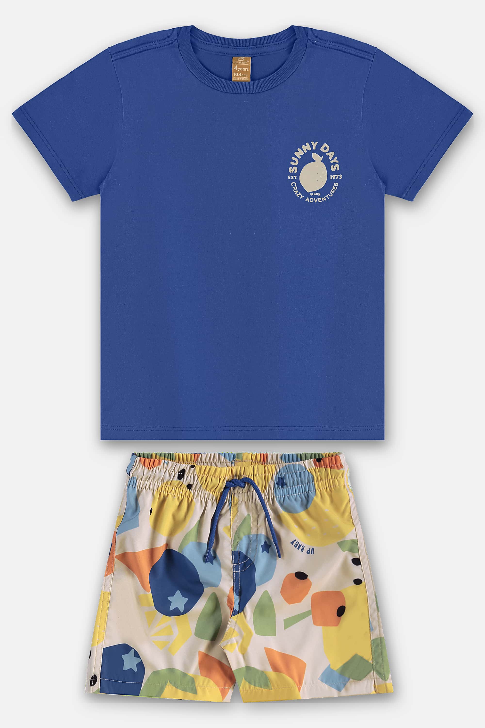 Conjunto Infantil Masculino com Camiseta e Short Frutas (Azul Marinho) Up Baby - Imagem 44
