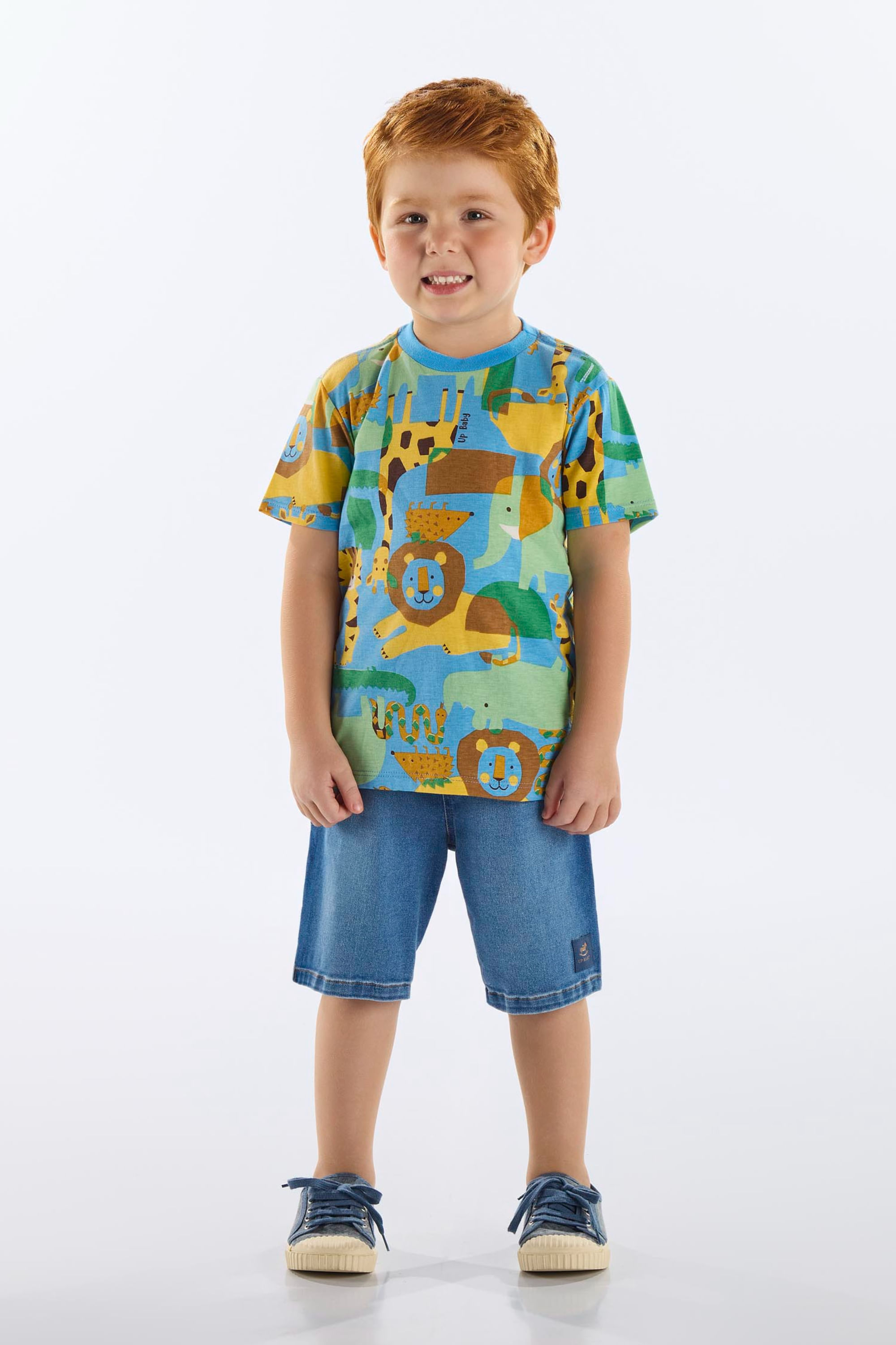 Bermuda Infantil Masculina em Jeans com Moletom (Azul) Up Baby - Imagem 29