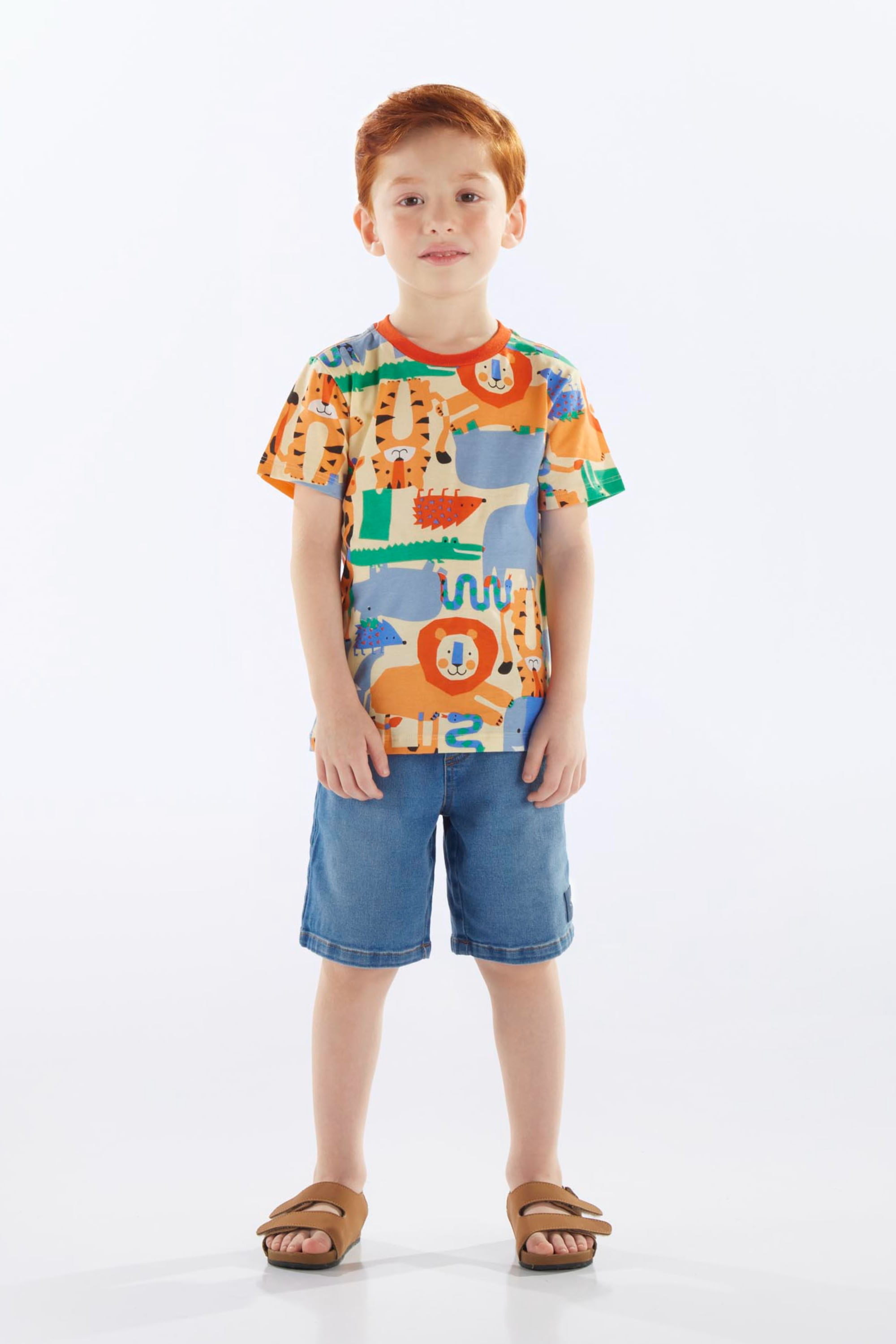 Bermuda Infantil Masculina em Jeans com Moletom (Azul) Up Baby - Imagem 49