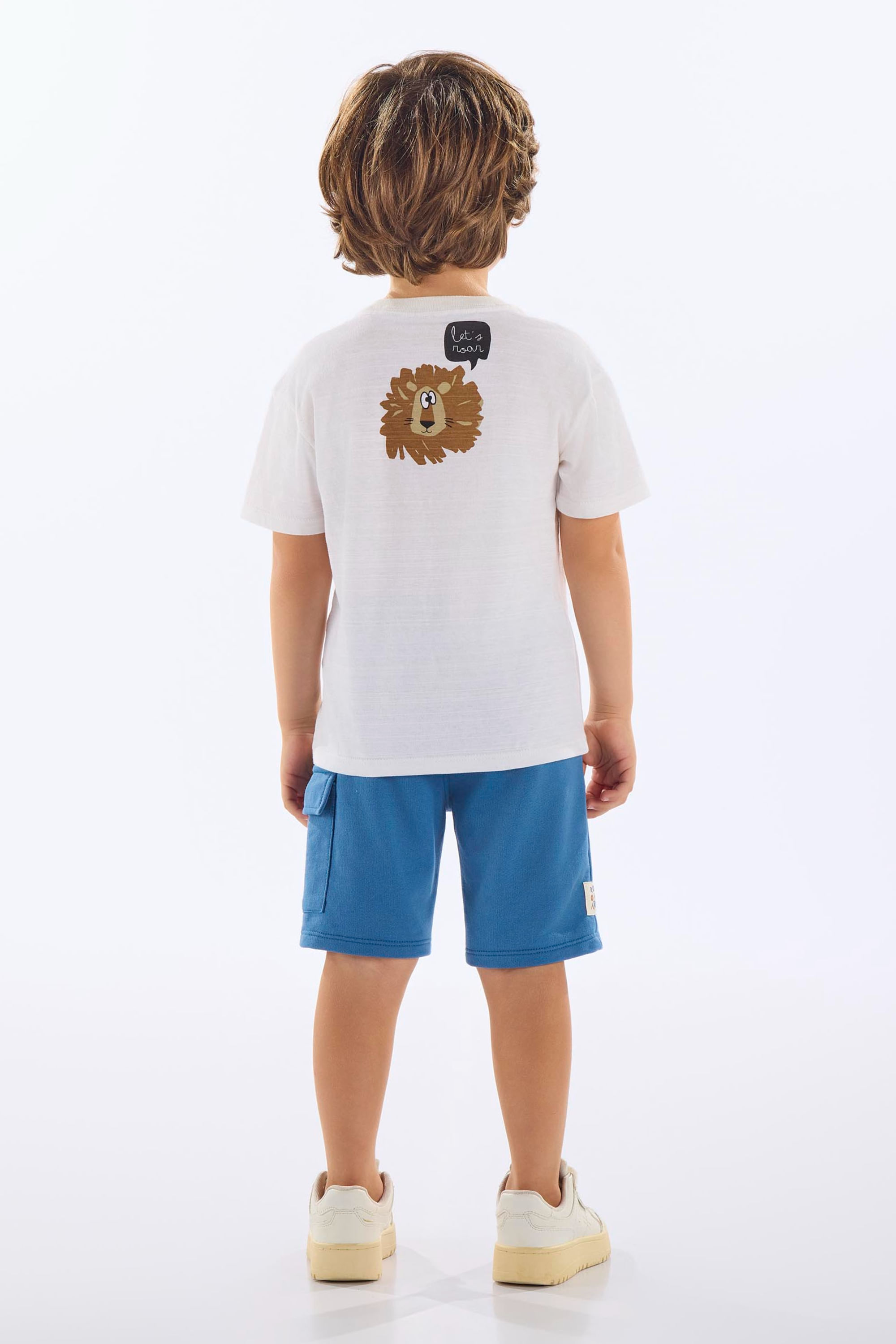 Conjunto com Camiseta Rei Leão e Bermuda Infantil Masculino (Off White) Up Baby - Imagem 52