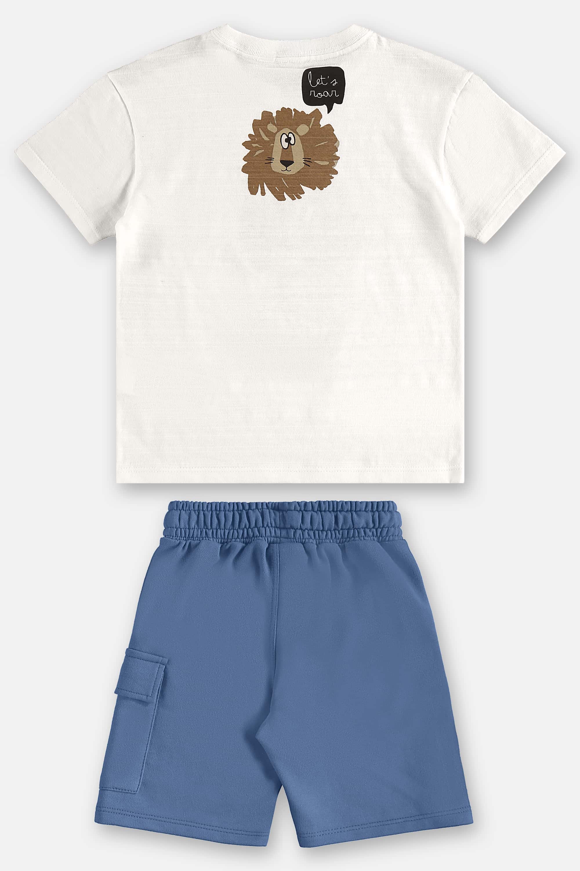 Conjunto com Camiseta Rei Leão e Bermuda Infantil Masculino (Off White) Up Baby - Imagem 14