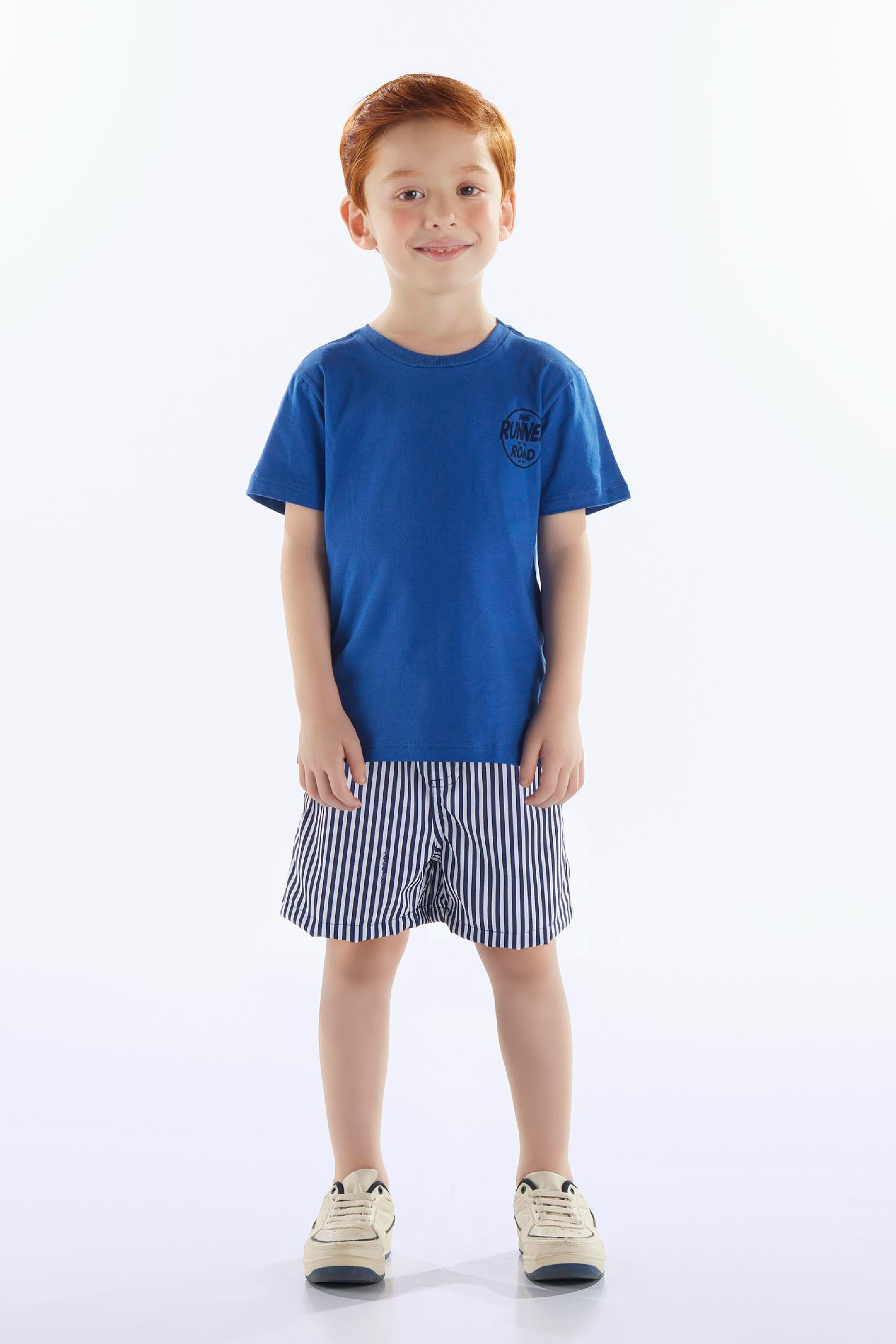 Conjunto Infantil Masculino com Camiseta e Short Listrado (Azul) Up Baby - Imagem 29