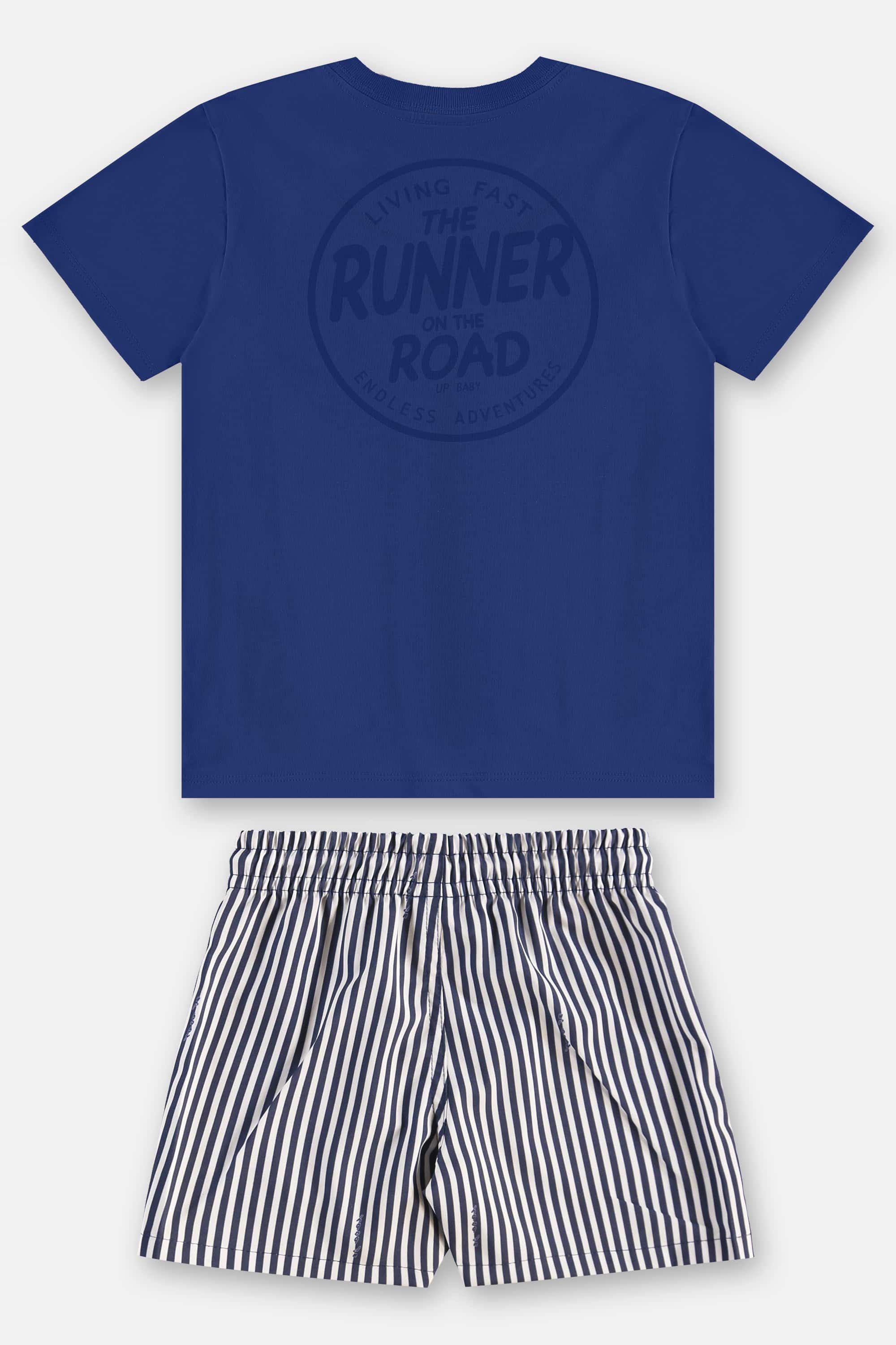 Conjunto Infantil Masculino com Camiseta e Short Listrado (Azul) Up Baby - Imagem 33