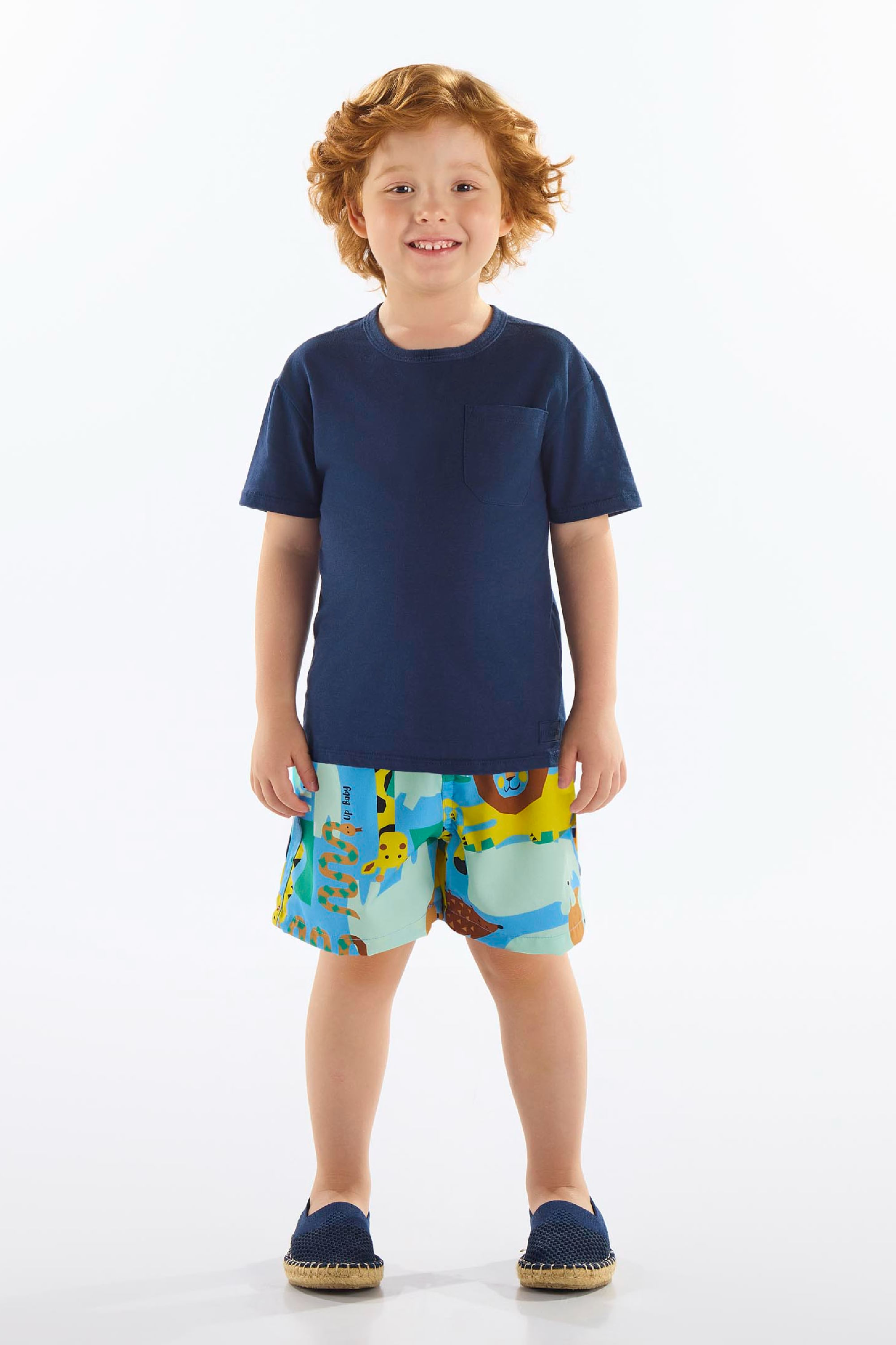 Conjunto Infantil Masculino com Camiseta e Short Animais (Azul) Up Baby - Imagem 22
