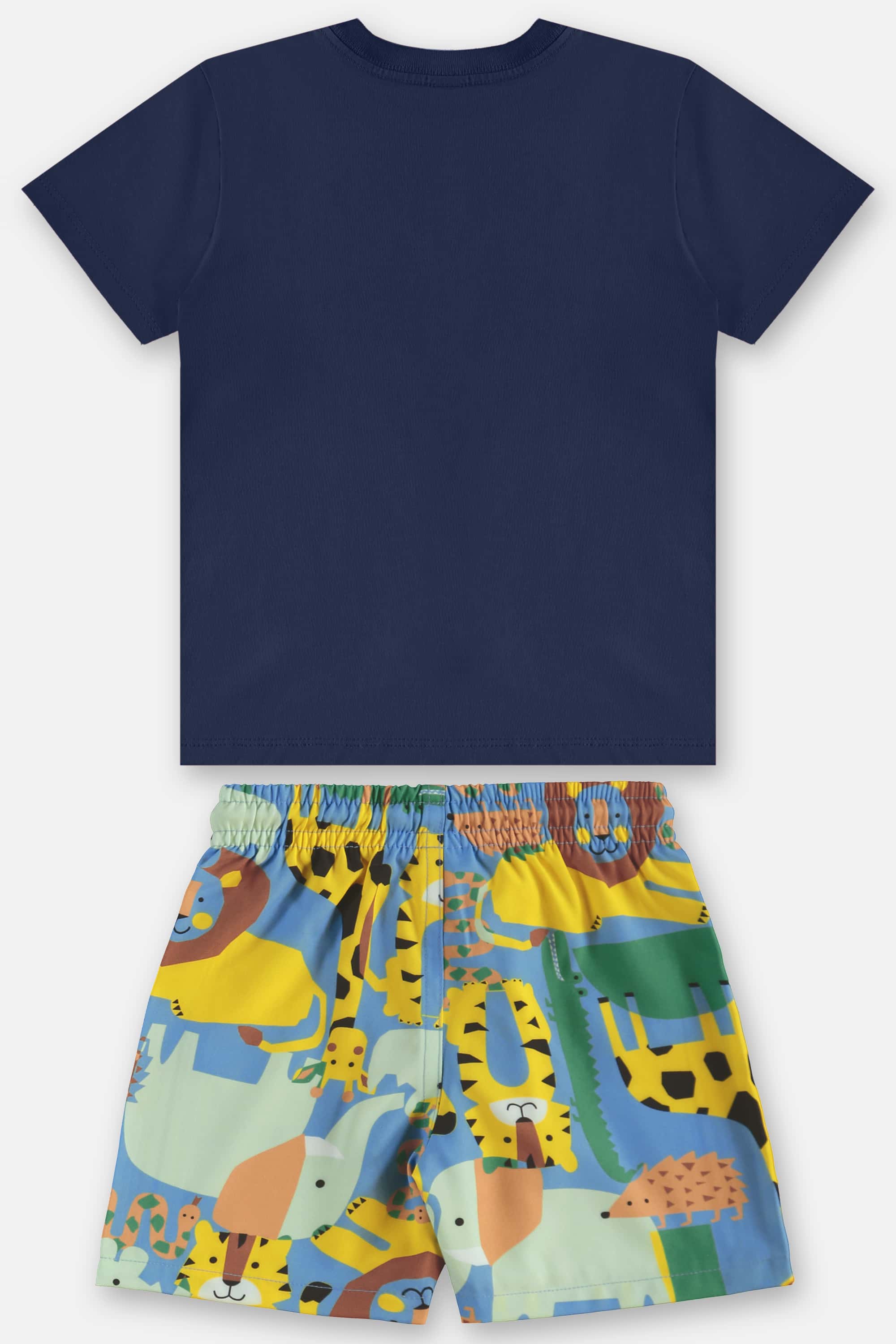 Conjunto Infantil Masculino com Camiseta e Short Animais (Azul) Up Baby - Imagem 5