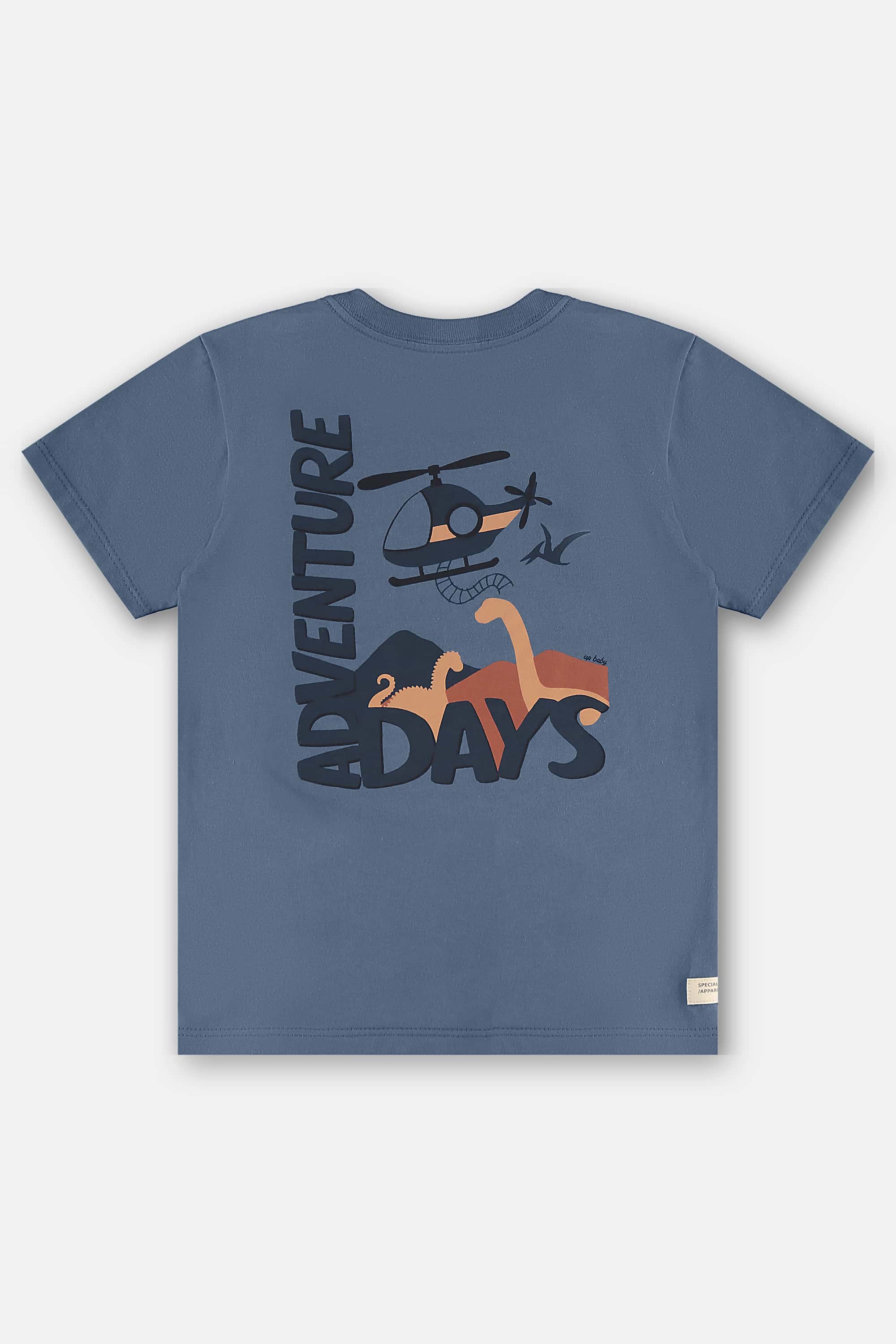 Conjunto Infantil com Camiseta em Algodão e Bermuda em Moletom (Azul) Up Baby - Imagem 31