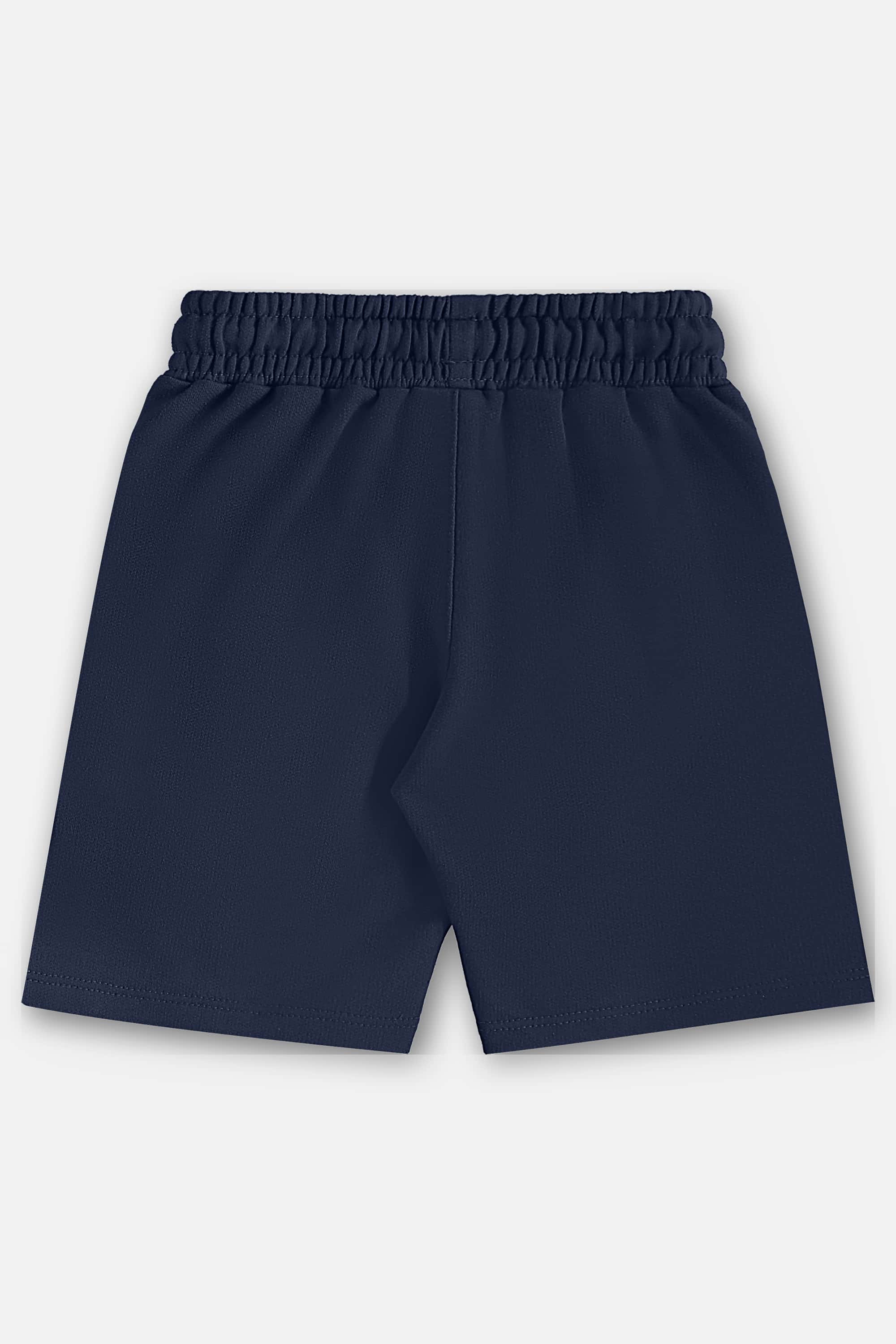 Conjunto Infantil com Camiseta em Algodão e Bermuda em Moletom (Azul) Up Baby - Imagem 24