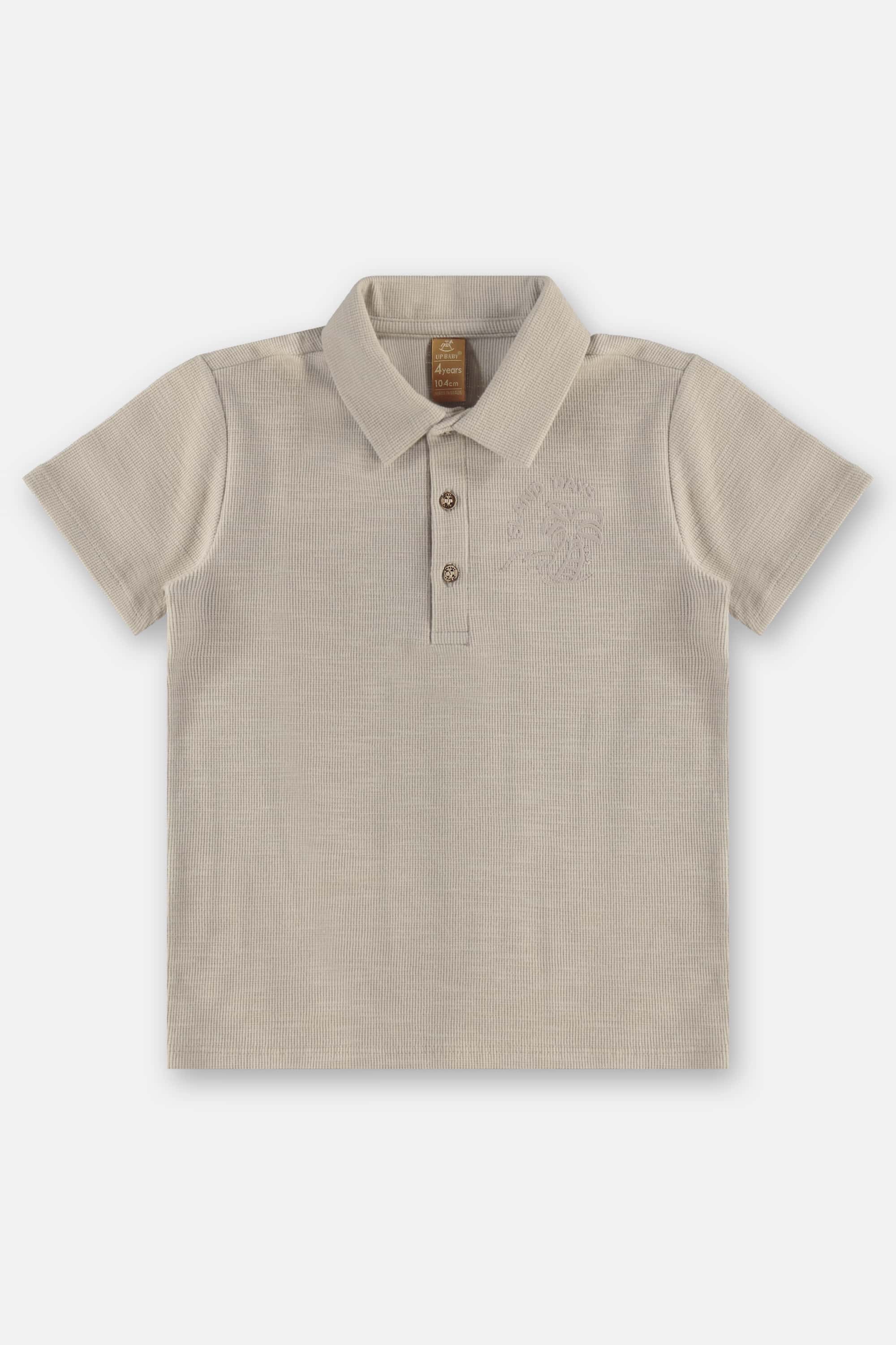 Camisa Polo Infantil Masculino em Algodão Texturizado (Cinza) Up Baby - Imagem 23