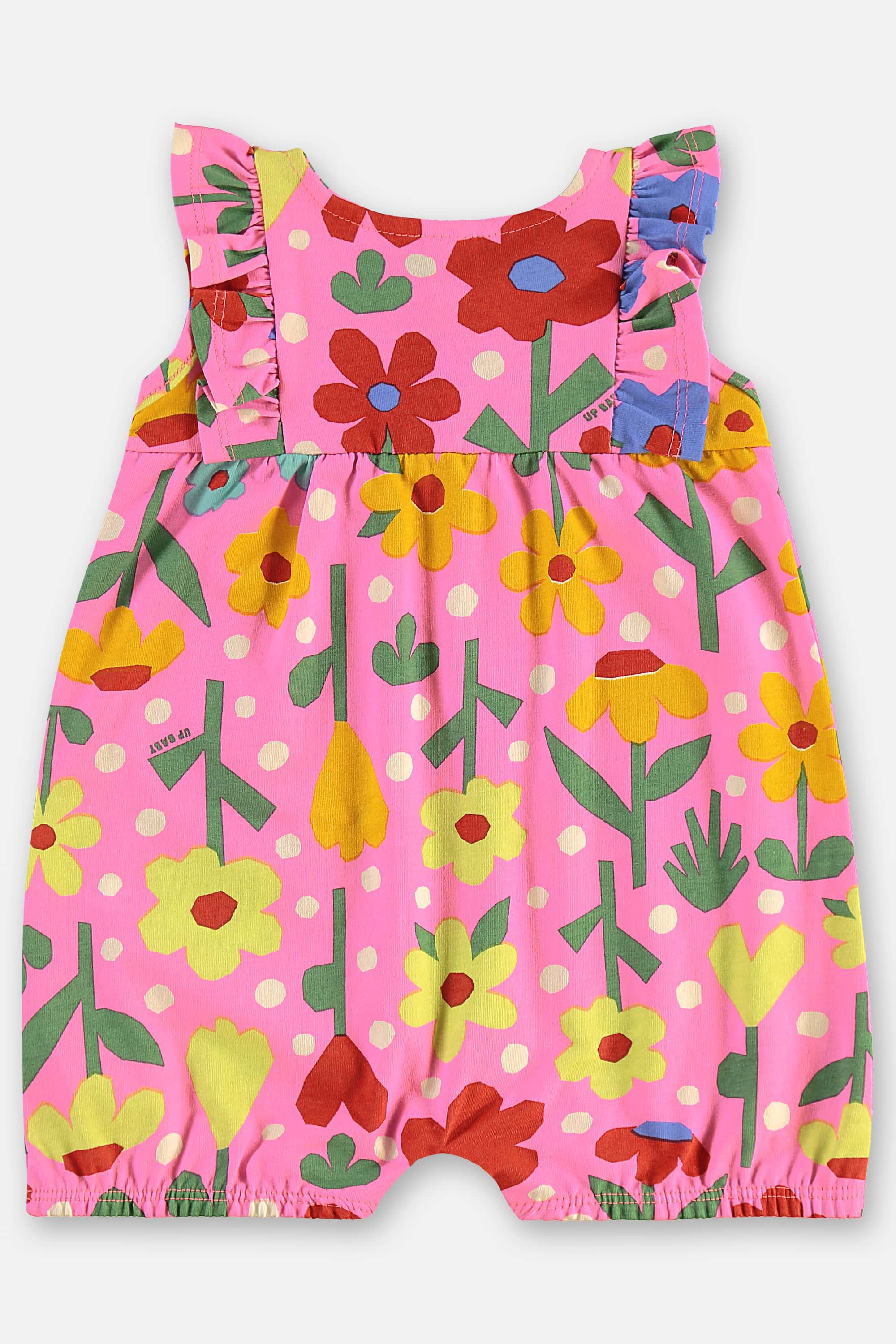 Macaquinho Floral em Cotton para Bebê Menina (Rosa Pink) Up Baby - Imagem 4